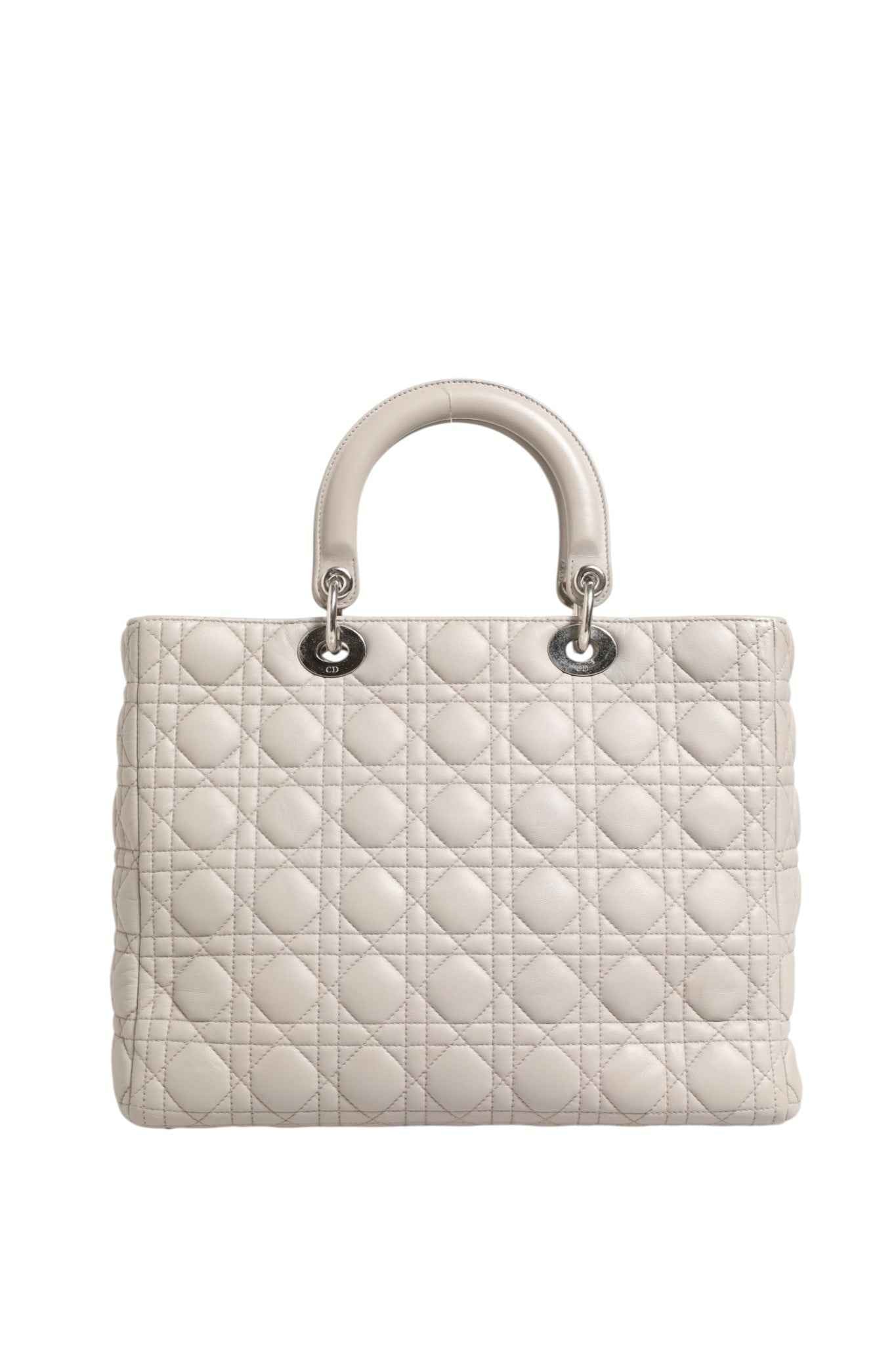 Christian Dior Lady Dior Large Grey Cannage Lambskin Bag