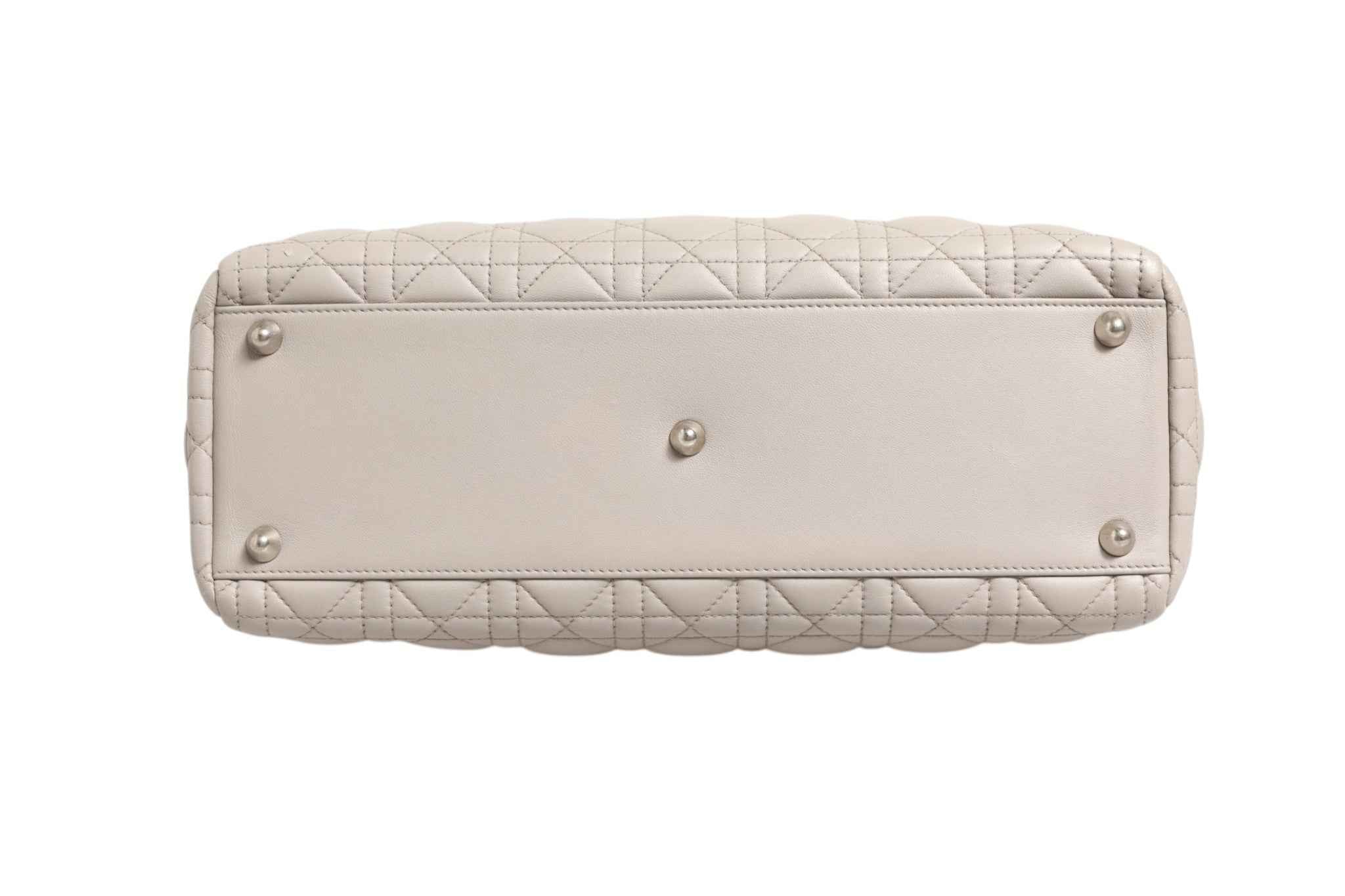 Christian Dior Lady Dior Large Grey Cannage Lambskin Bag