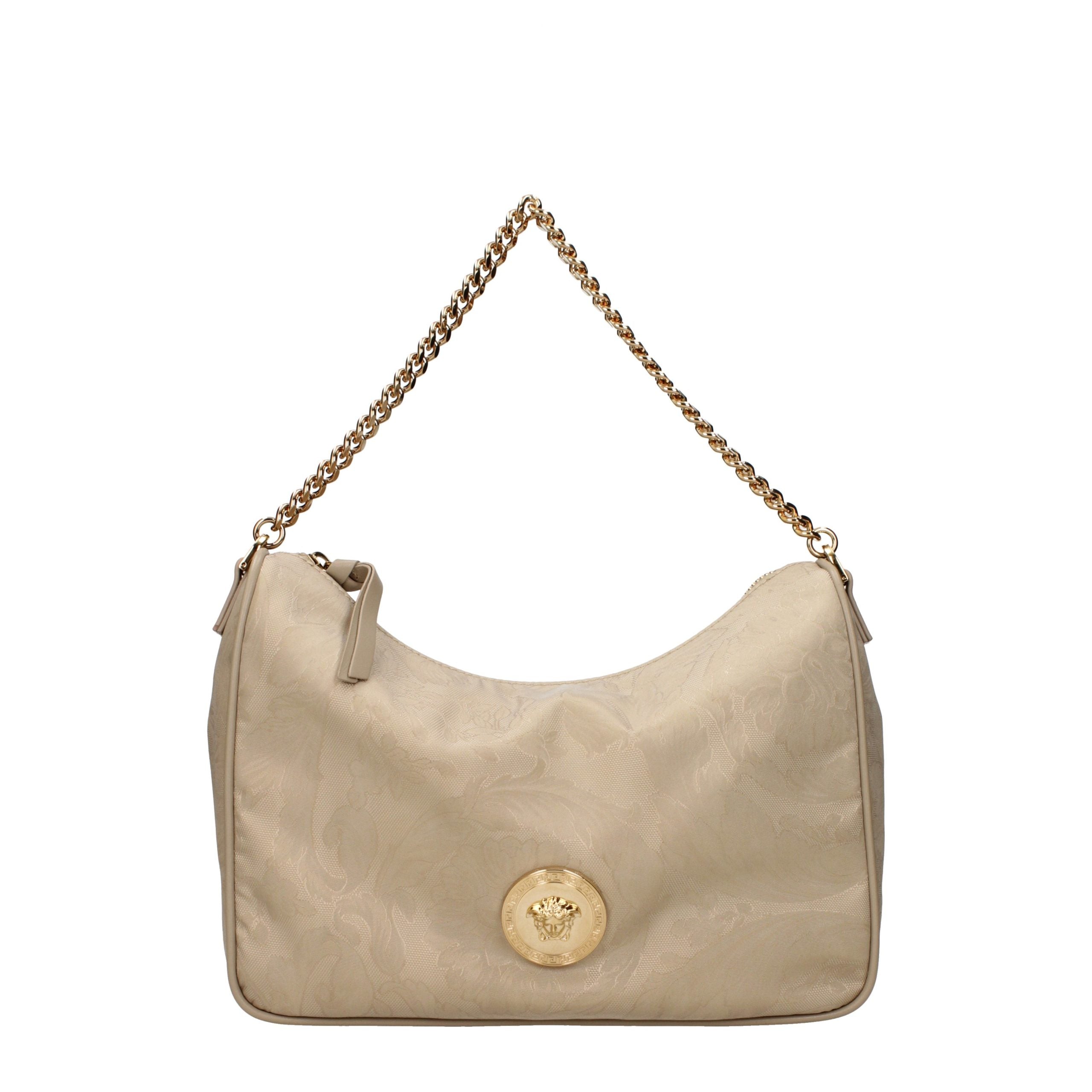 Versace Beige Fabric Handbag