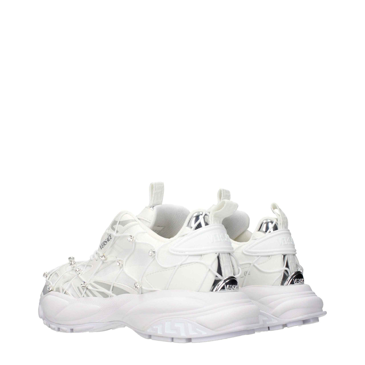 Versace White Fabric Sneakers