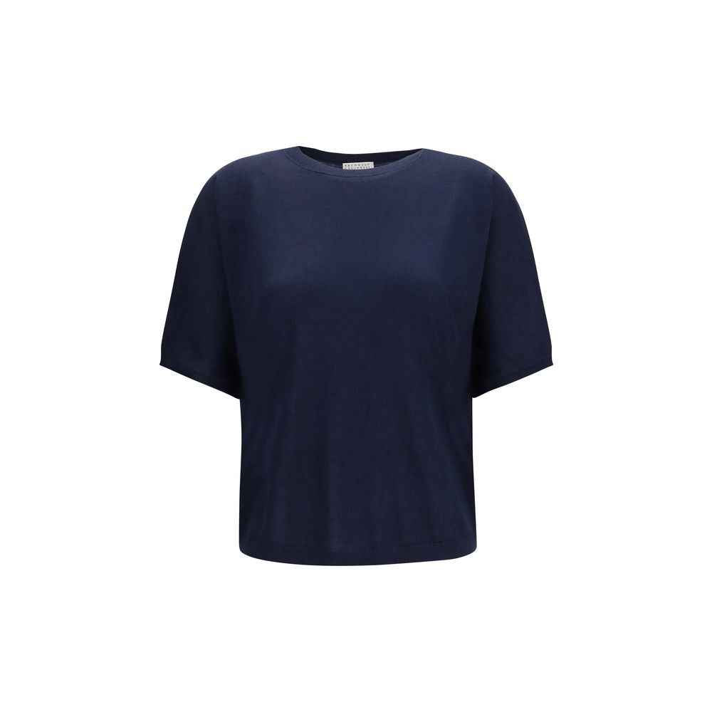 Brunello Cucinelli Blue Cashmere Sleeveles Sweater