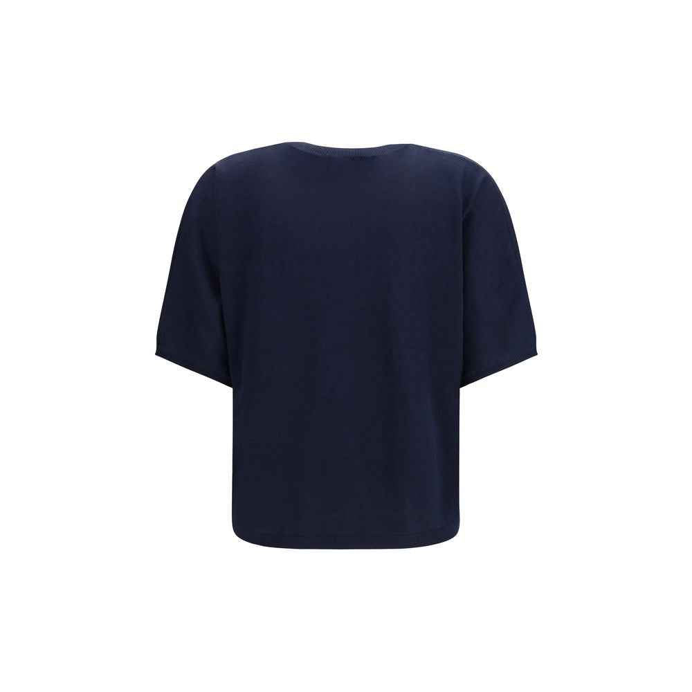 Brunello Cucinelli Blue Cashmere Sleeveles Sweater