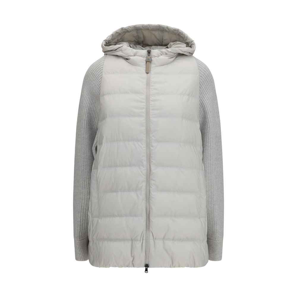 Brunello Cucinelli Gray Polyester Full-Length Jacket