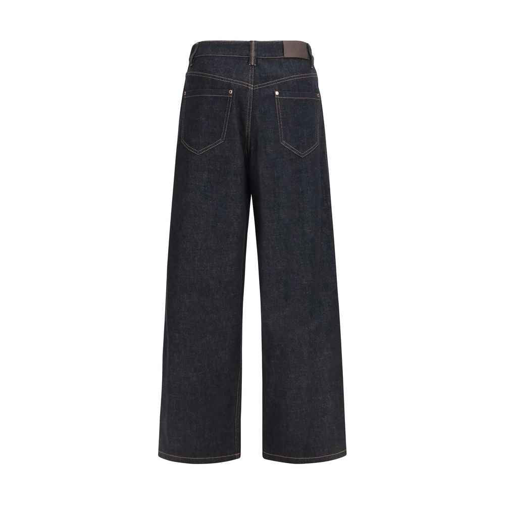 Brunello Cucinelli Blue Cotton Straight-Leg Jeans