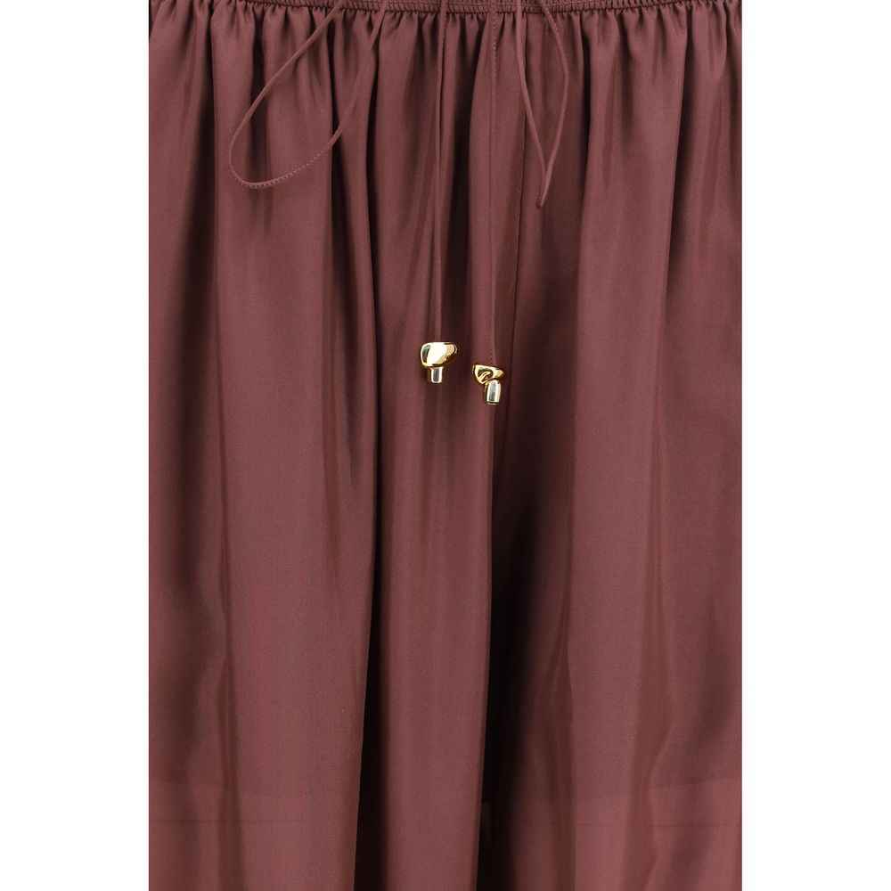 Zimmermann Bordeaux Silk Casual Pants
