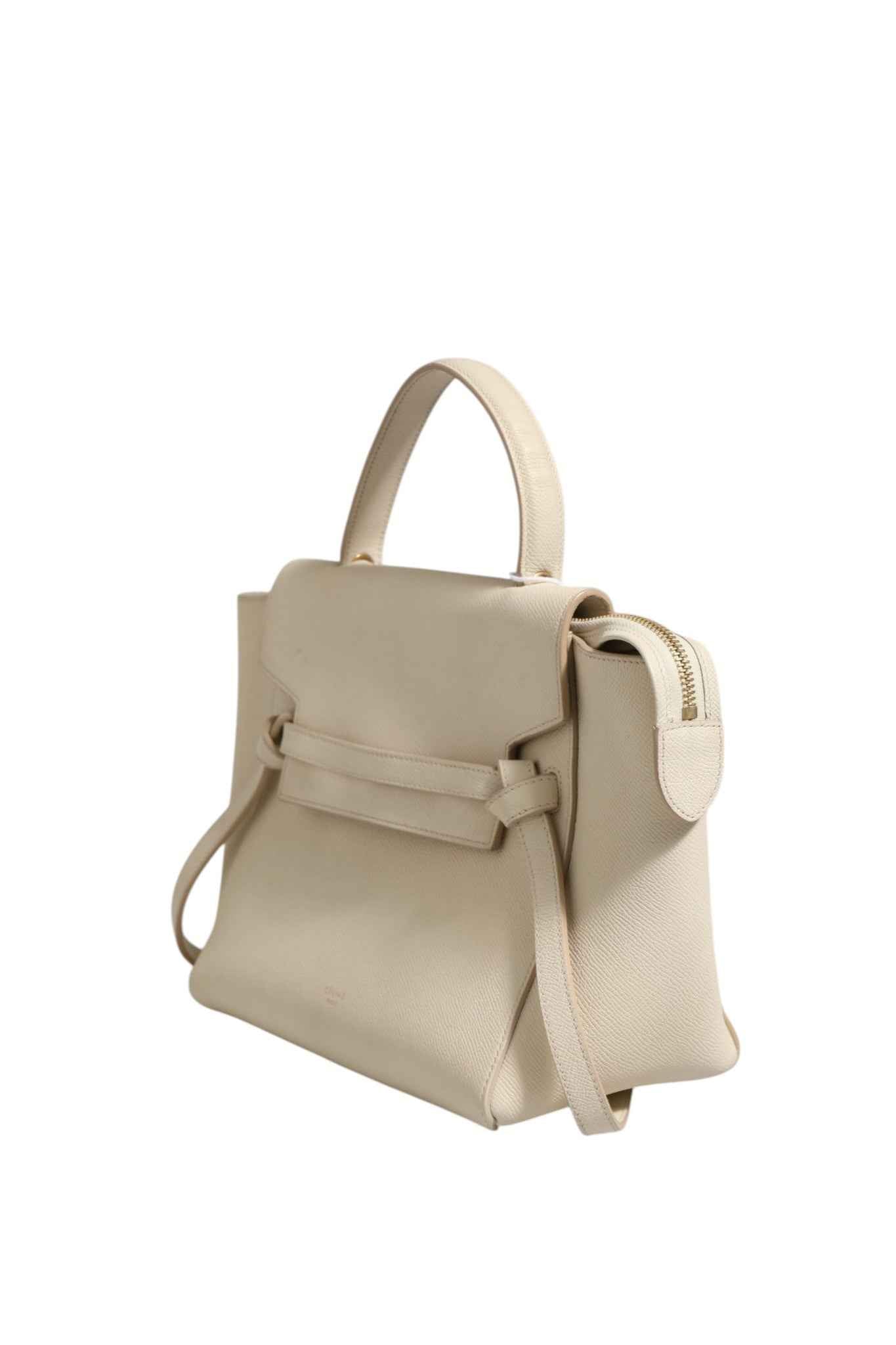Celine Nano Belt Bag Grained Calfskin Chalk