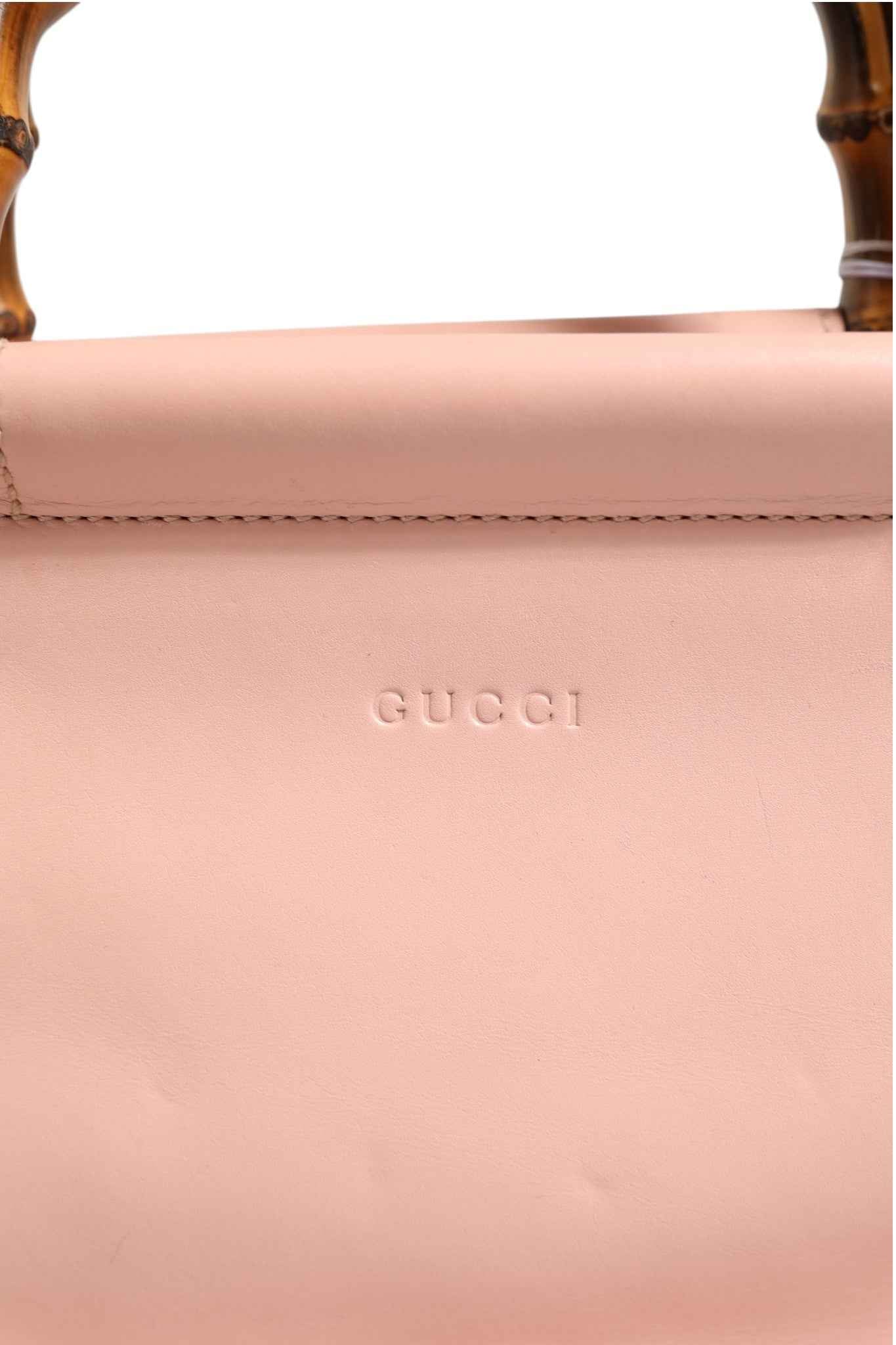 Gucci Pink And White Calfskin Small Nymphaea Top Handle Bag