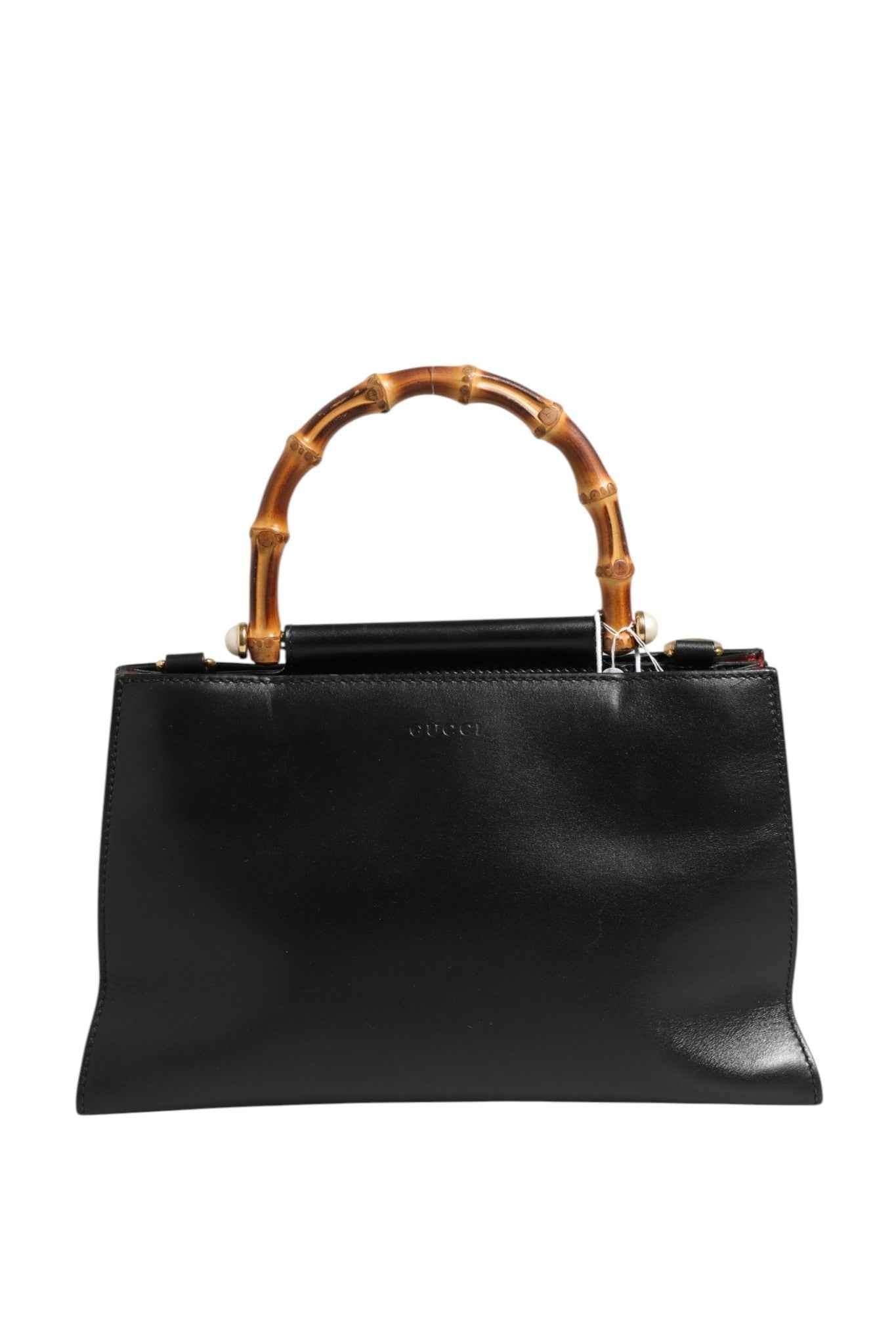 Gucci Nymphaea Bamboo Top Handle Leather Bag
