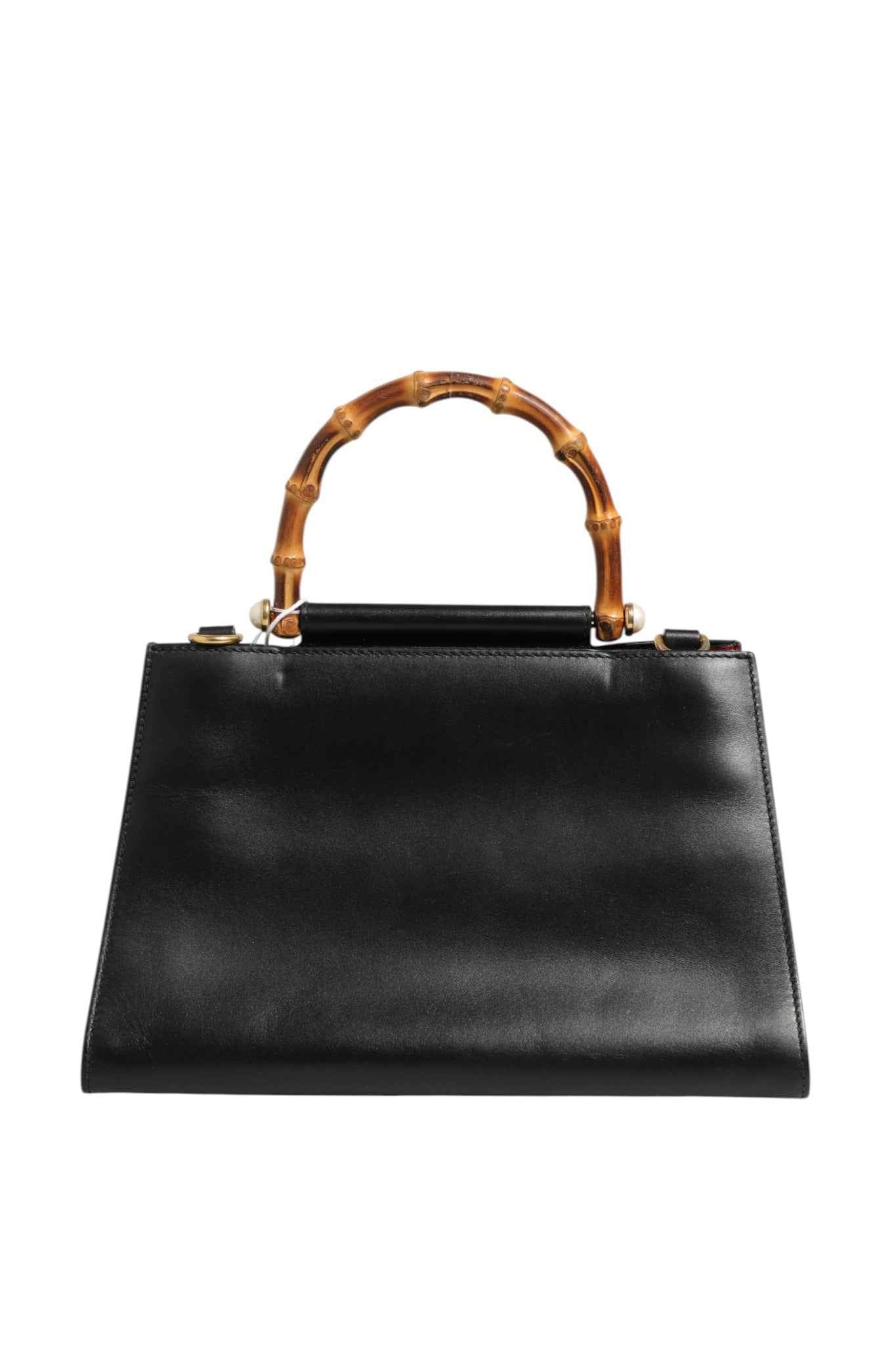 Gucci Nymphaea Bamboo Top Handle Leather Bag