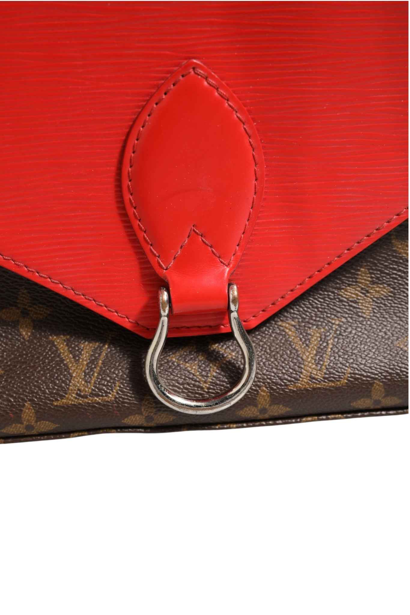 Louis Vuitton Saint Michel Monogram Epi Shoulder Bag Coquelicot