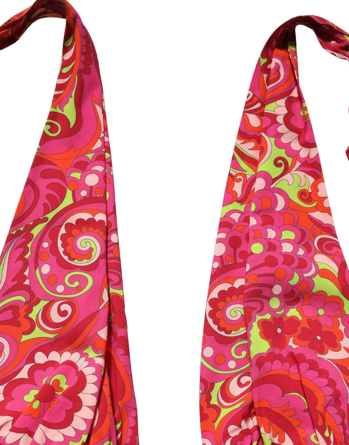Dolce & Gabbana Red Paisley Silk Halter Neck Crop Tank Top