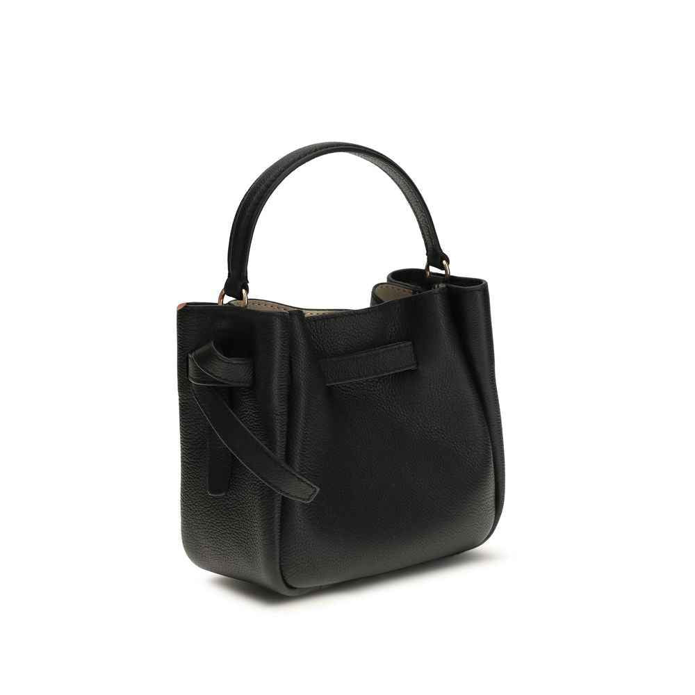 Tory Burch Black Calf Leather Bos Taurus Backet Bag