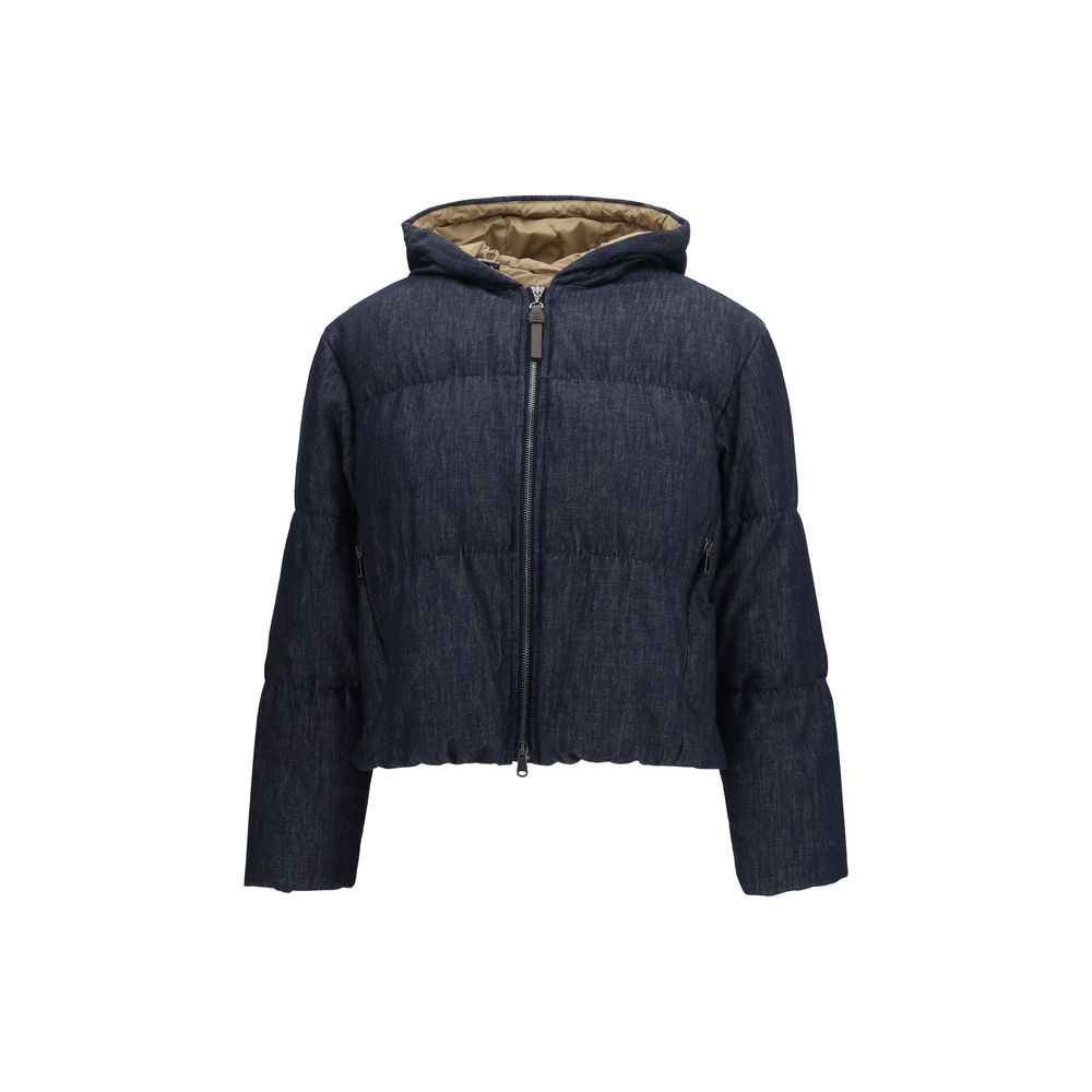 Brunello Cucinelli Blue Cotton Shell Jacket