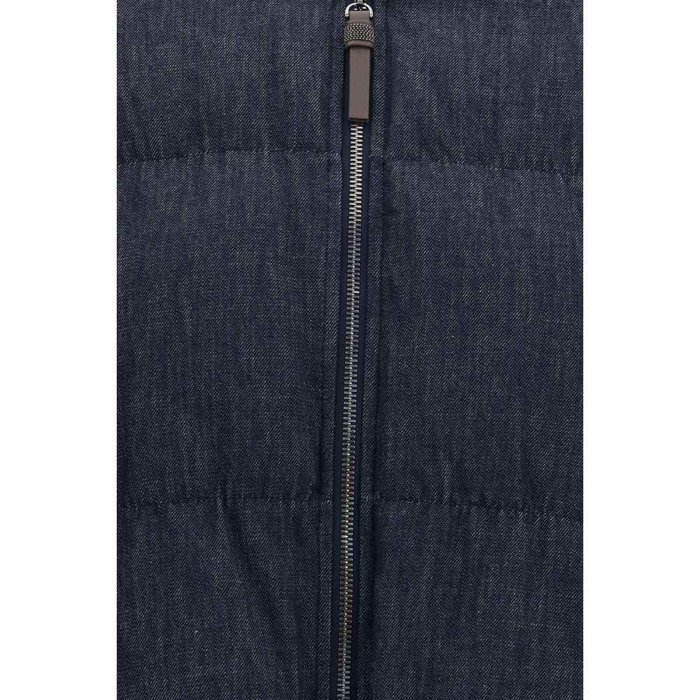 Brunello Cucinelli Blue Cotton Shell Jacket