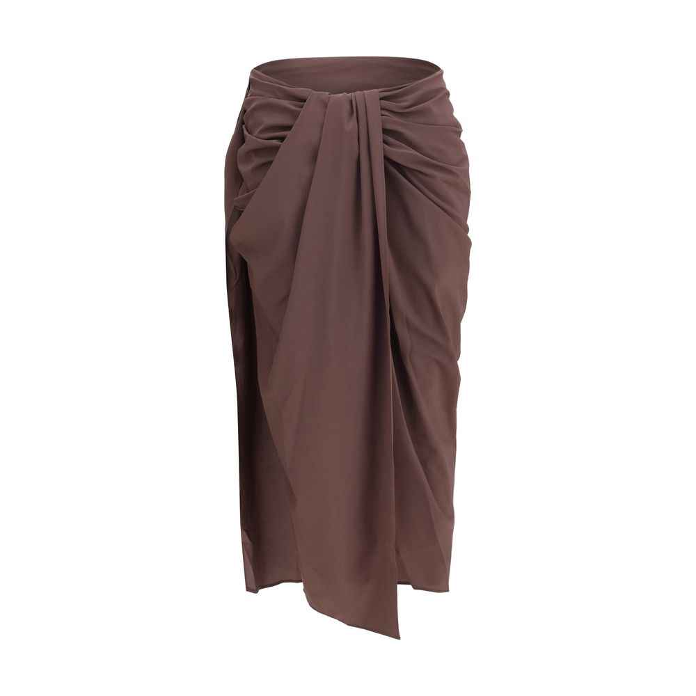 Jacquemus Brown Polyester Midi Skirt