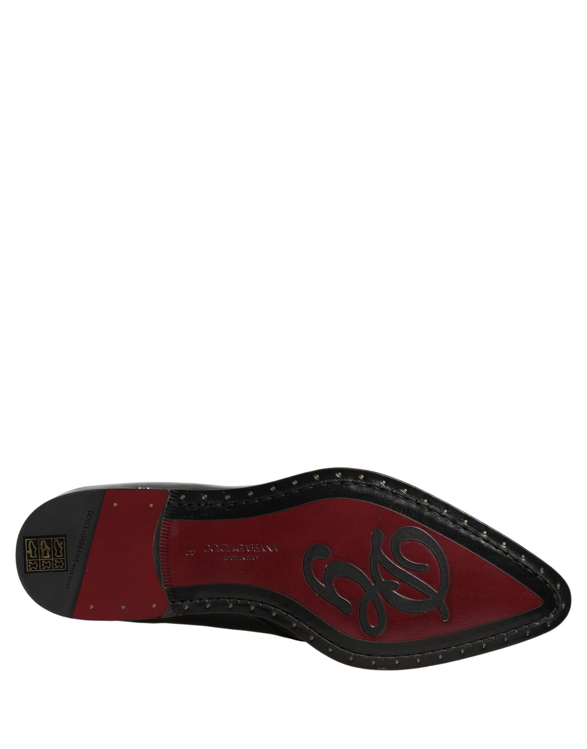 Dolce & Gabbana Black Embellished Men Derby Dress Formal Shoes