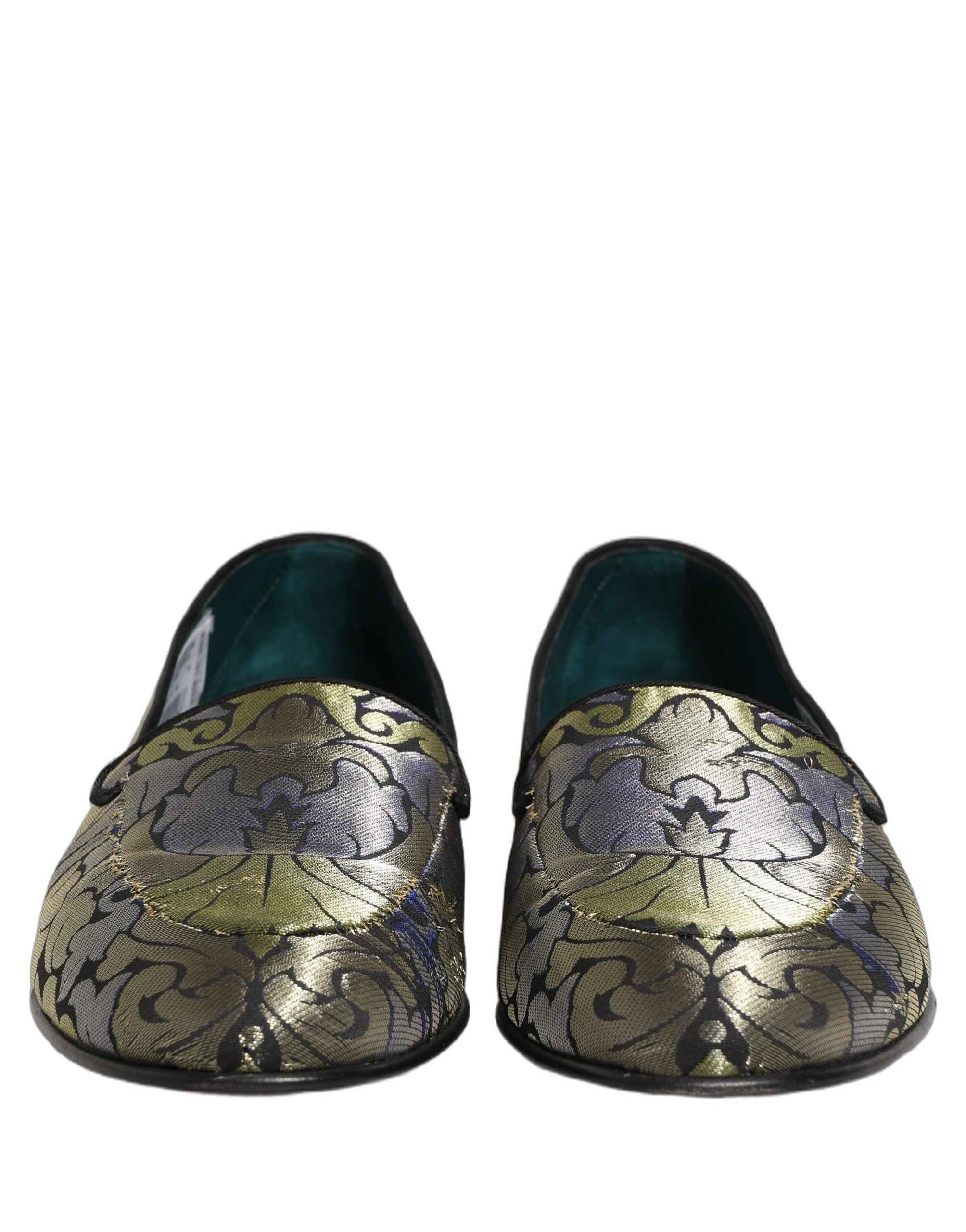 Dolce & Gabbana Multicolor Floral Jacquard Men Loafers Shoes