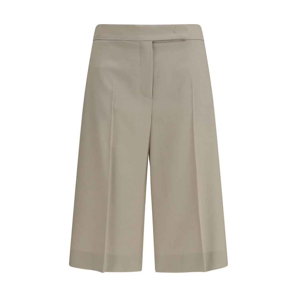 Max Mara Beige Wool Oves Aries Bermuda Shorts