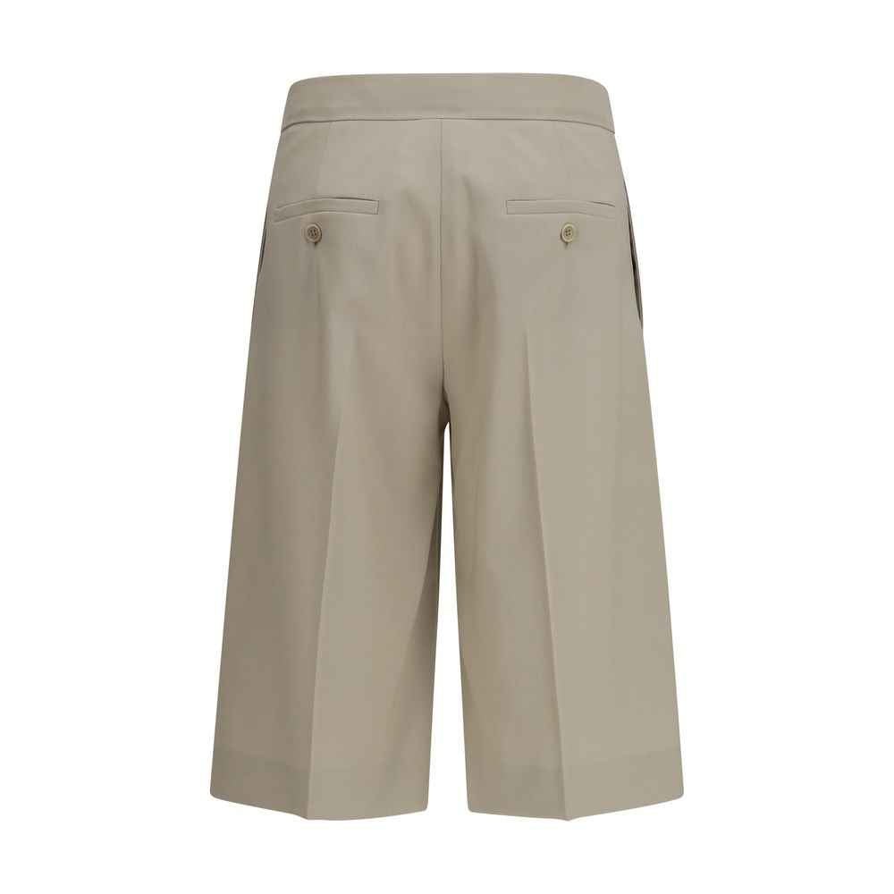 Max Mara Beige Wool Oves Aries Bermuda Shorts