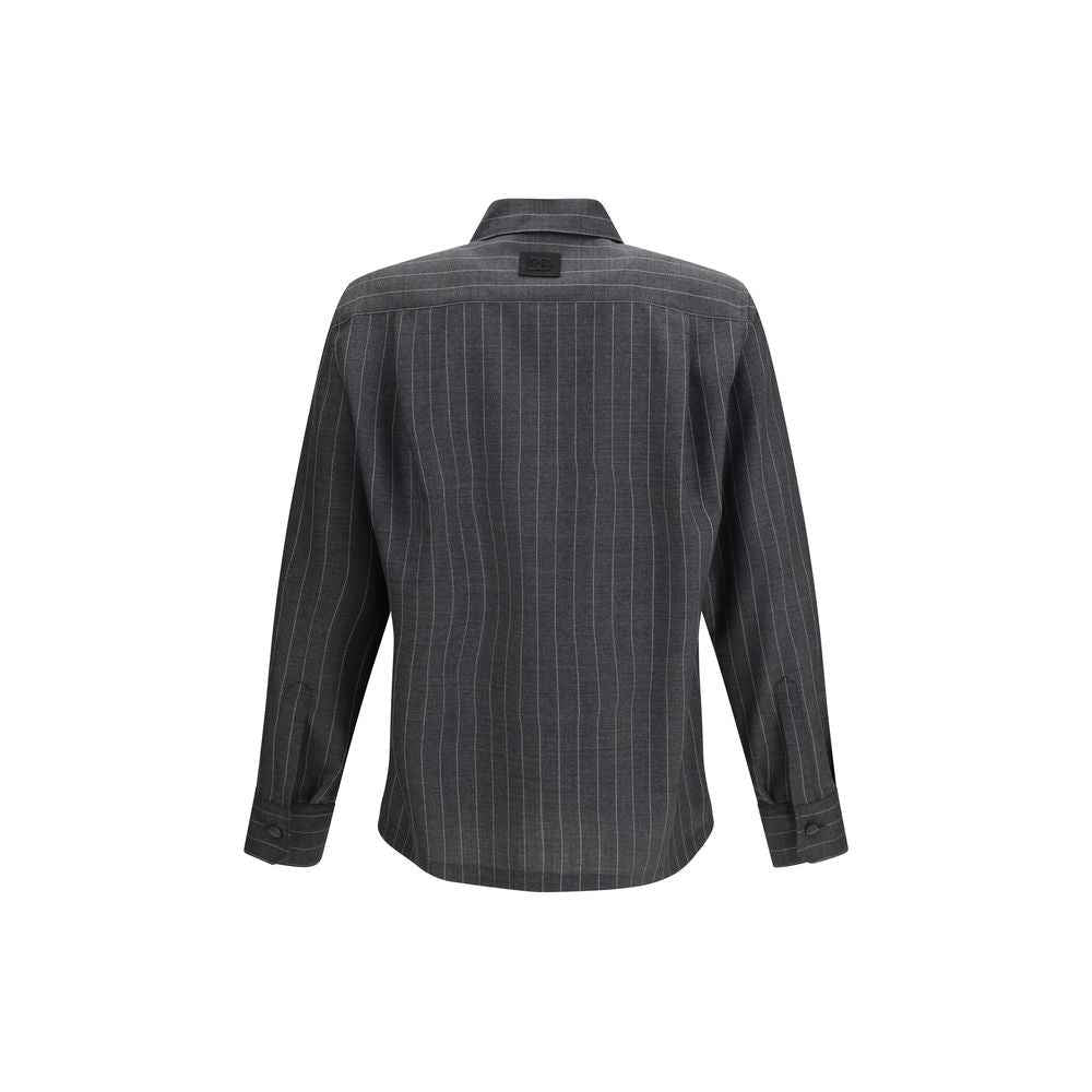 Dolce & Gabbana Gray Wool Oves Aries Dress Shirt