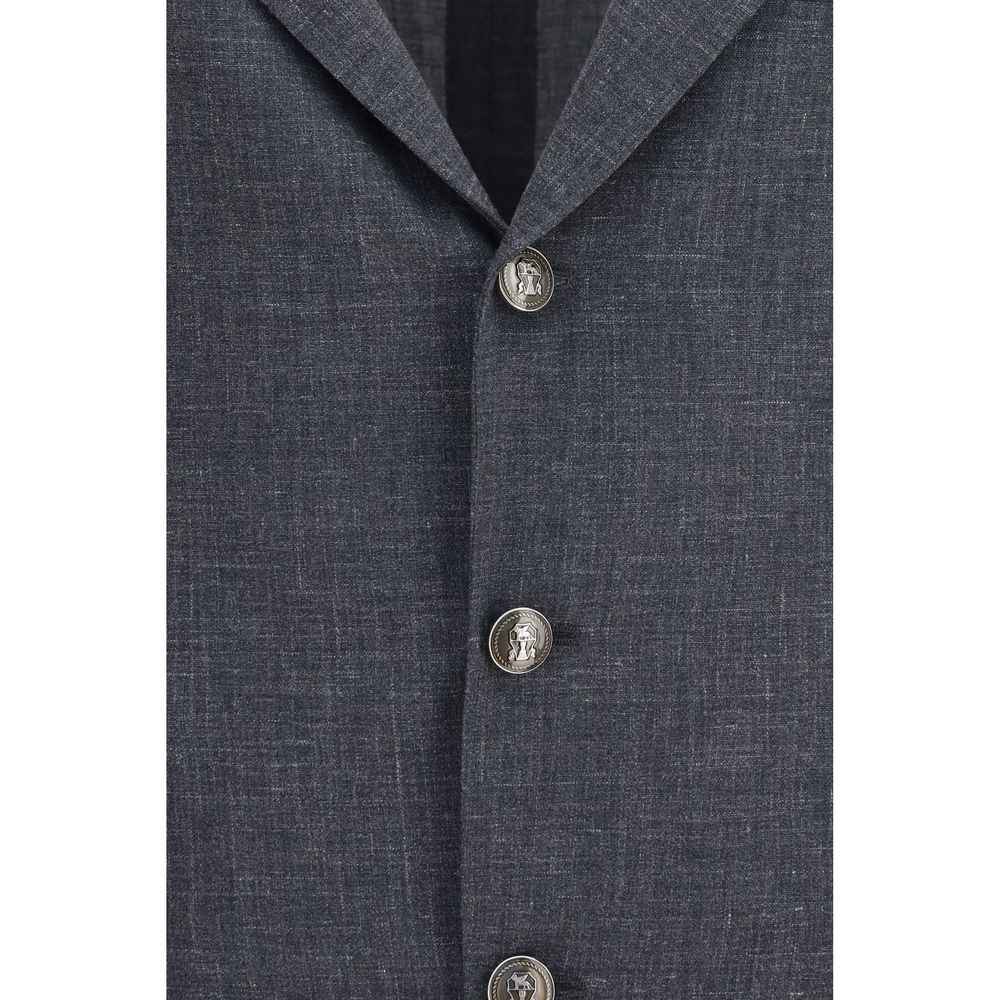 Brunello Cucinelli Gray Wool Oves Aries Blazer