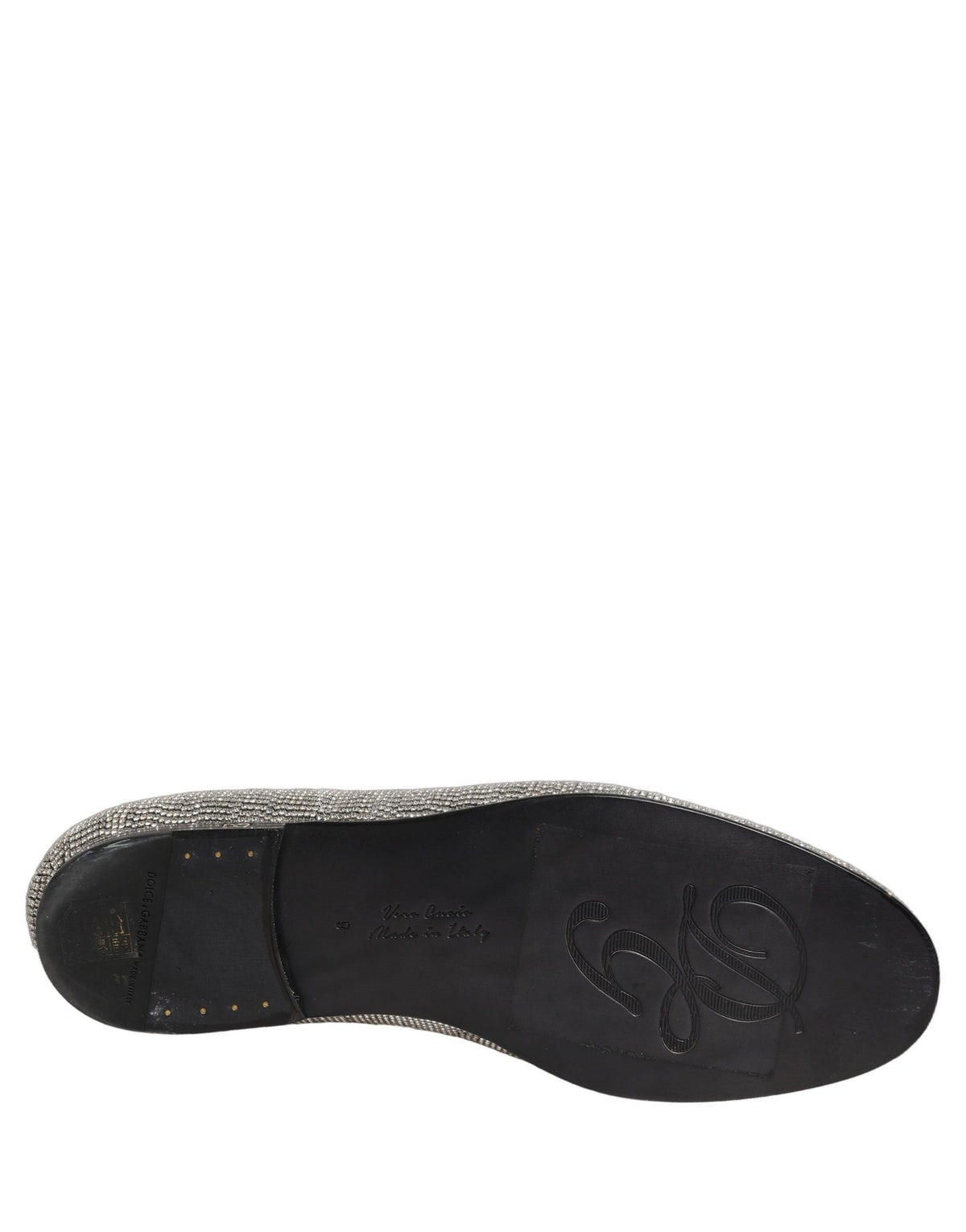 Dolce & Gabbana Silver Crystal Embellished Men Loafers Shoes
