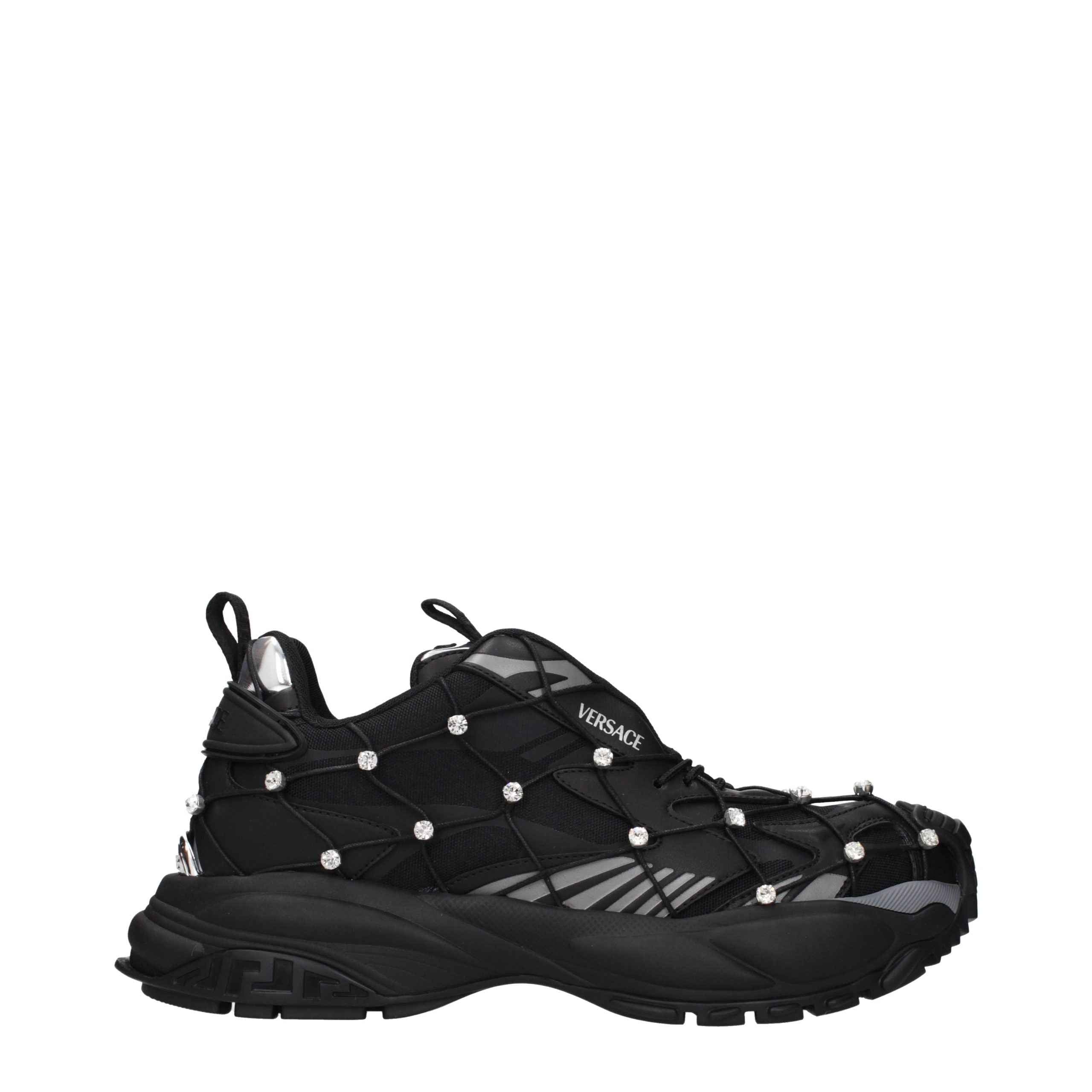 Versace Black Fabric Sneakers