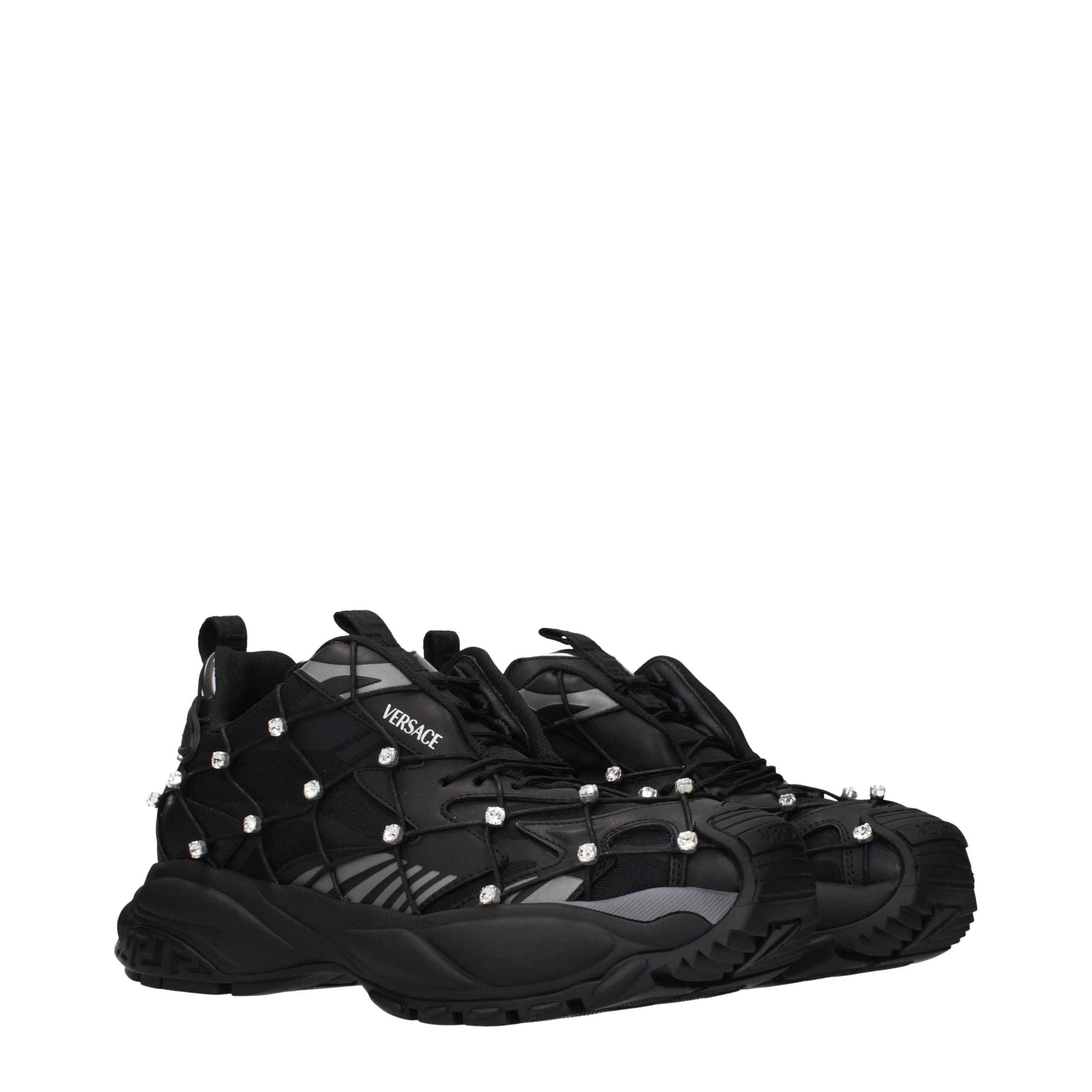 Versace Black Fabric Sneakers