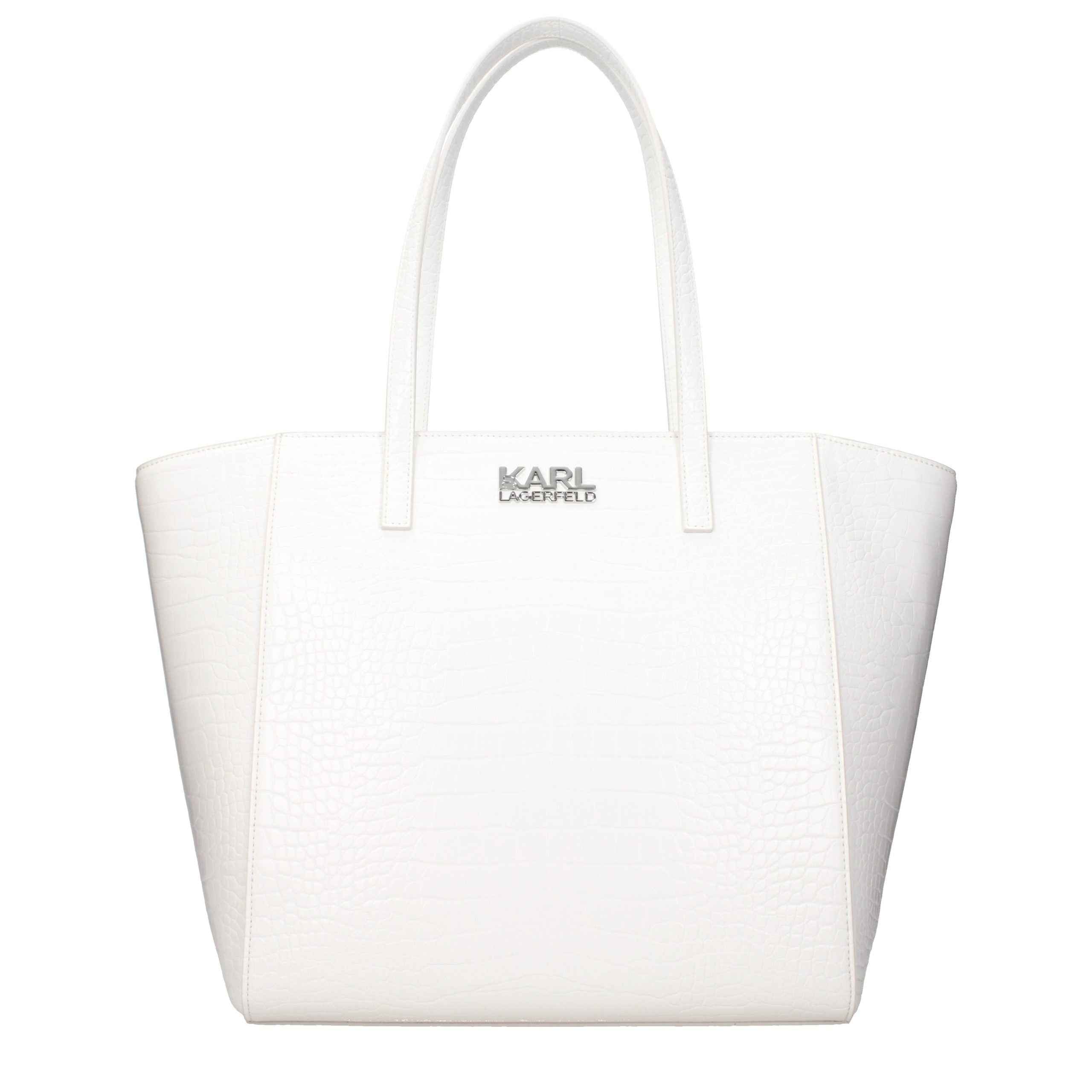 Karl Lagerfeld White Polyethylene Shoulder Bag