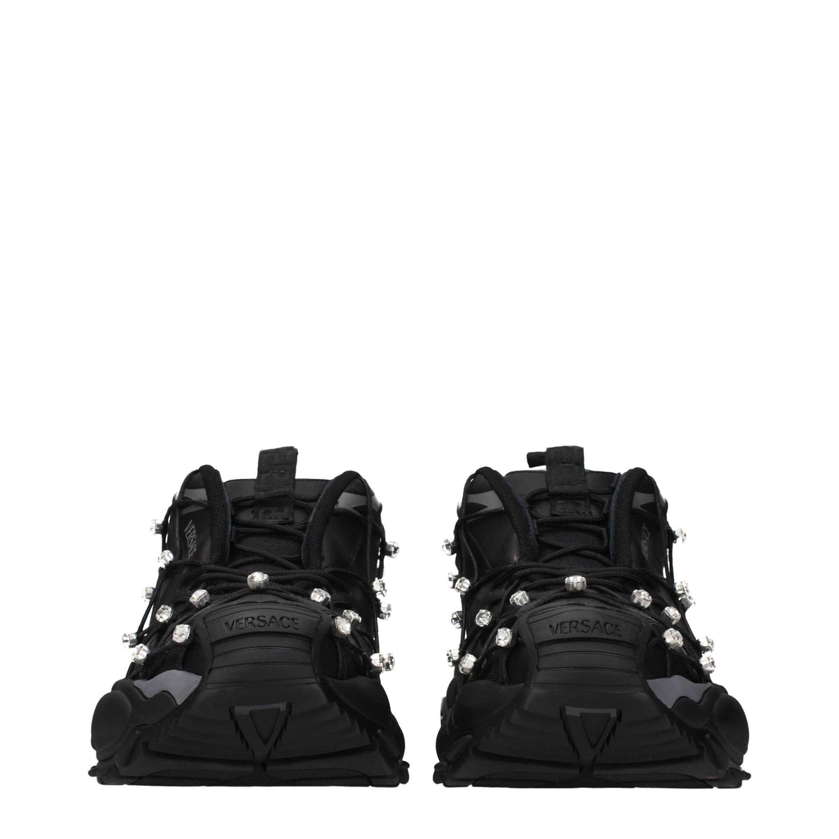 Versace Black Fabric Chunky Sneakers