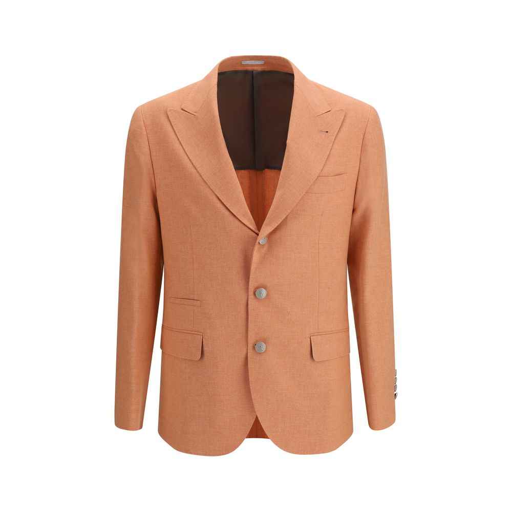 Brunello Cucinelli Orange Wool Oves Aries Blazer
