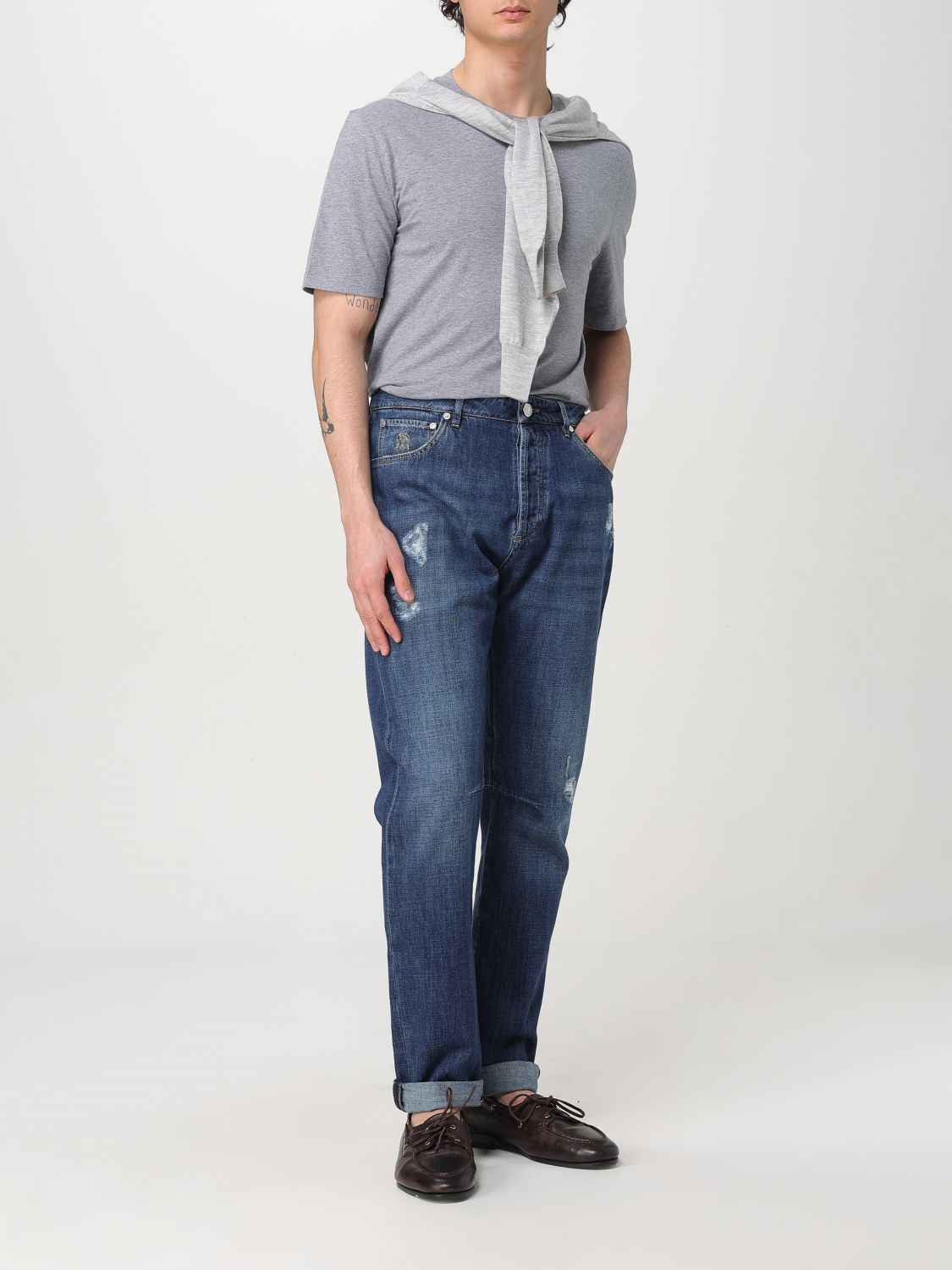 Brunello Cucinelli Blue Denim Straight-Leg Jeans