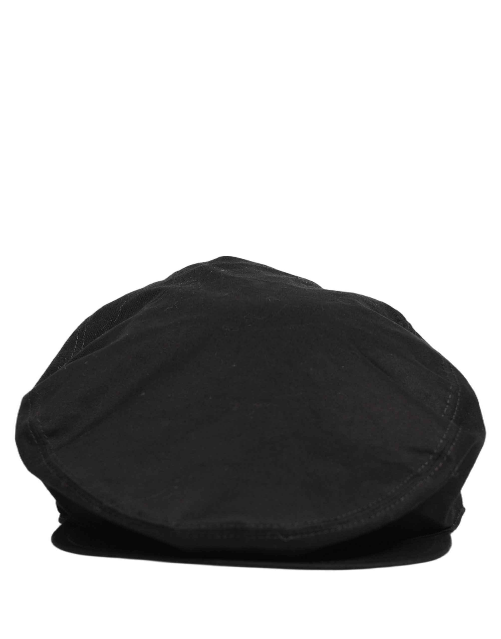 Dolce & Gabbana Men Black Cotton Stretch Newsboy Cloth Capello Hat
