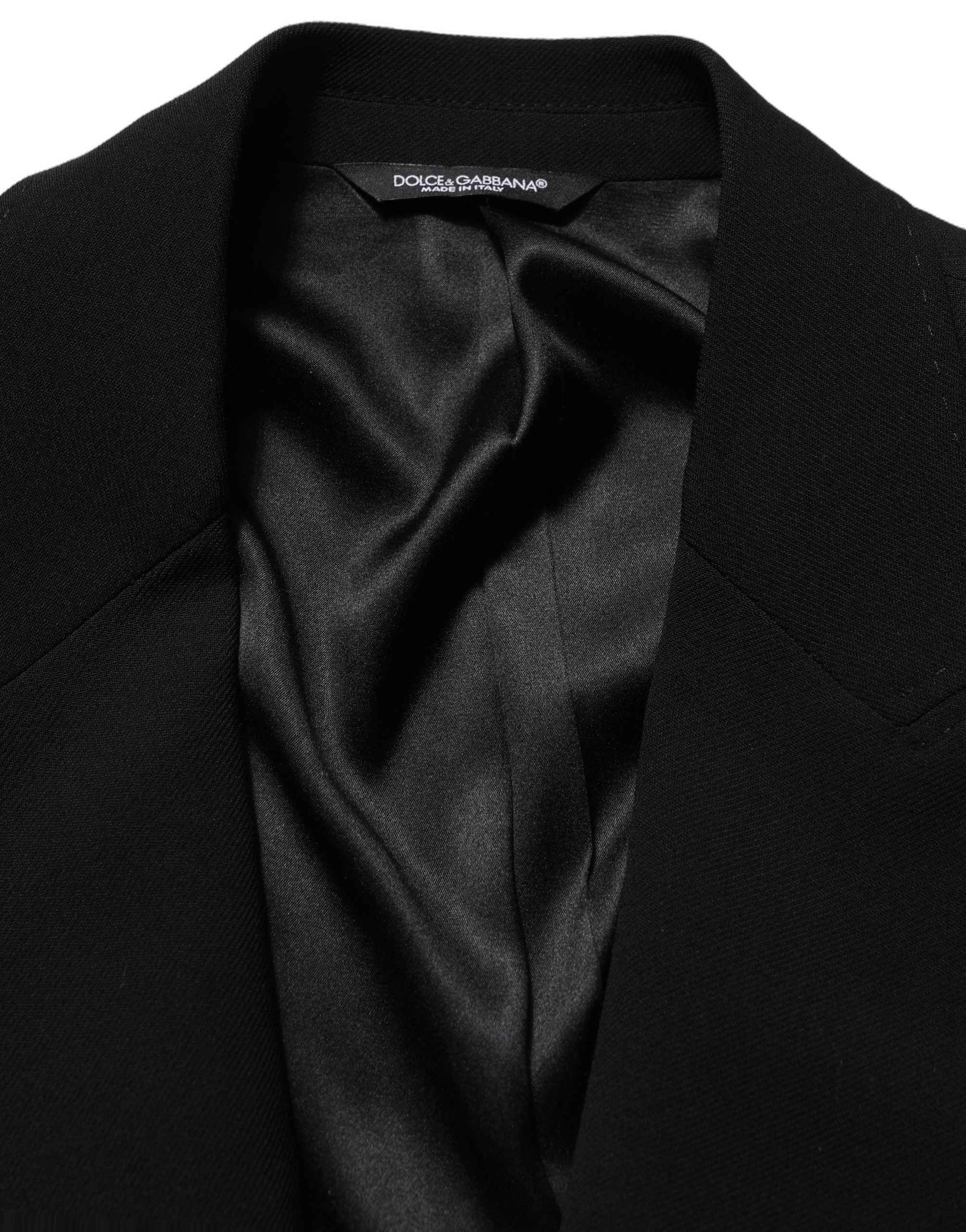 Dolce & Gabbana Black Wool Single Breasted Men Blazer Jacket
