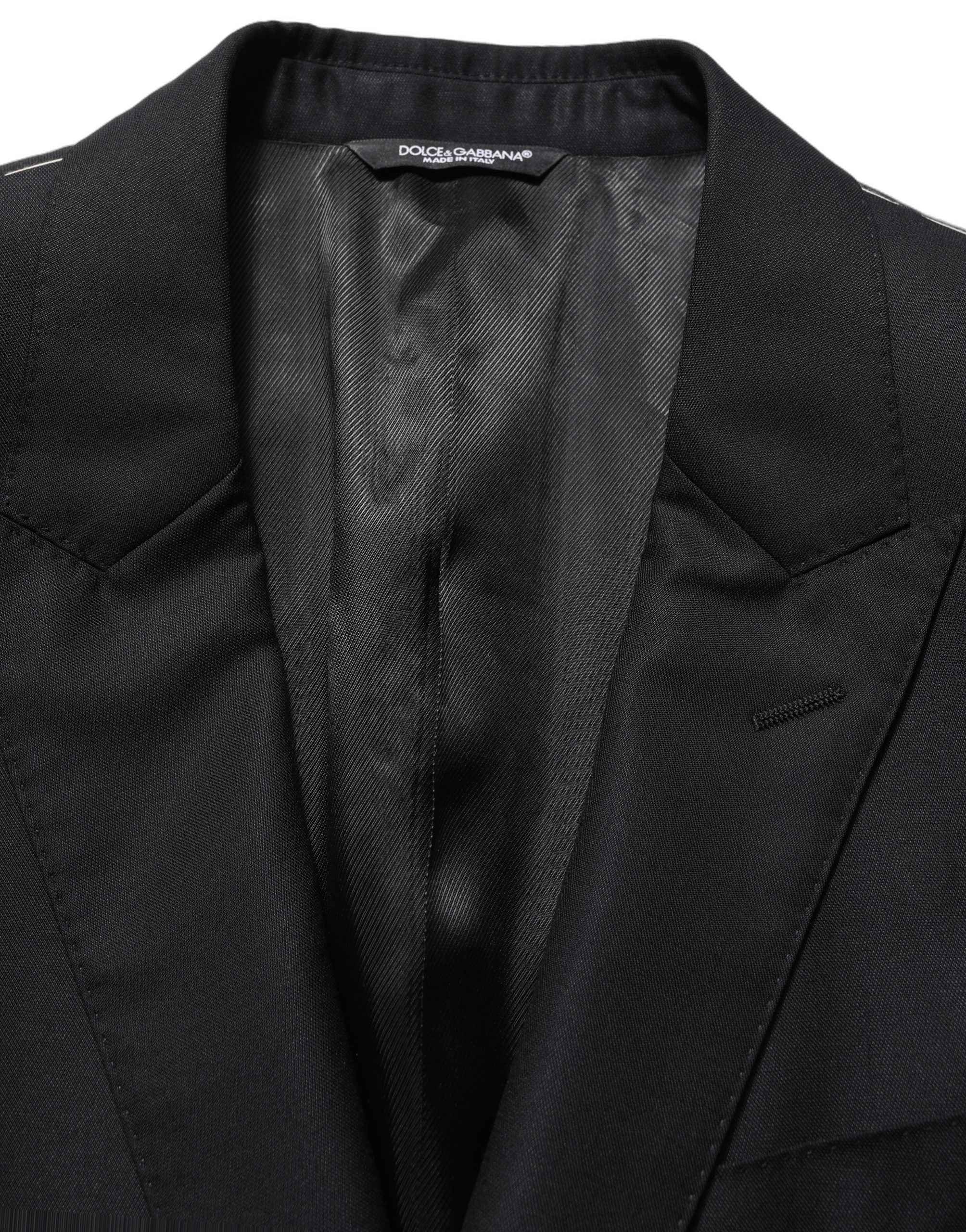 Dolce & Gabbana Black Wool Single Breasted Men Blazer Jacket