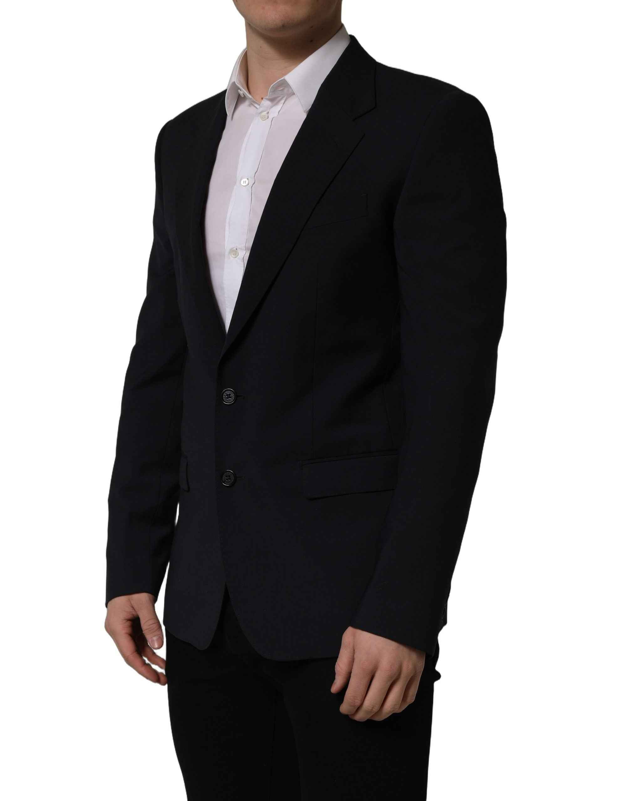 Dolce & Gabbana Black Wool Single Breasted Men Blazer Jacket
