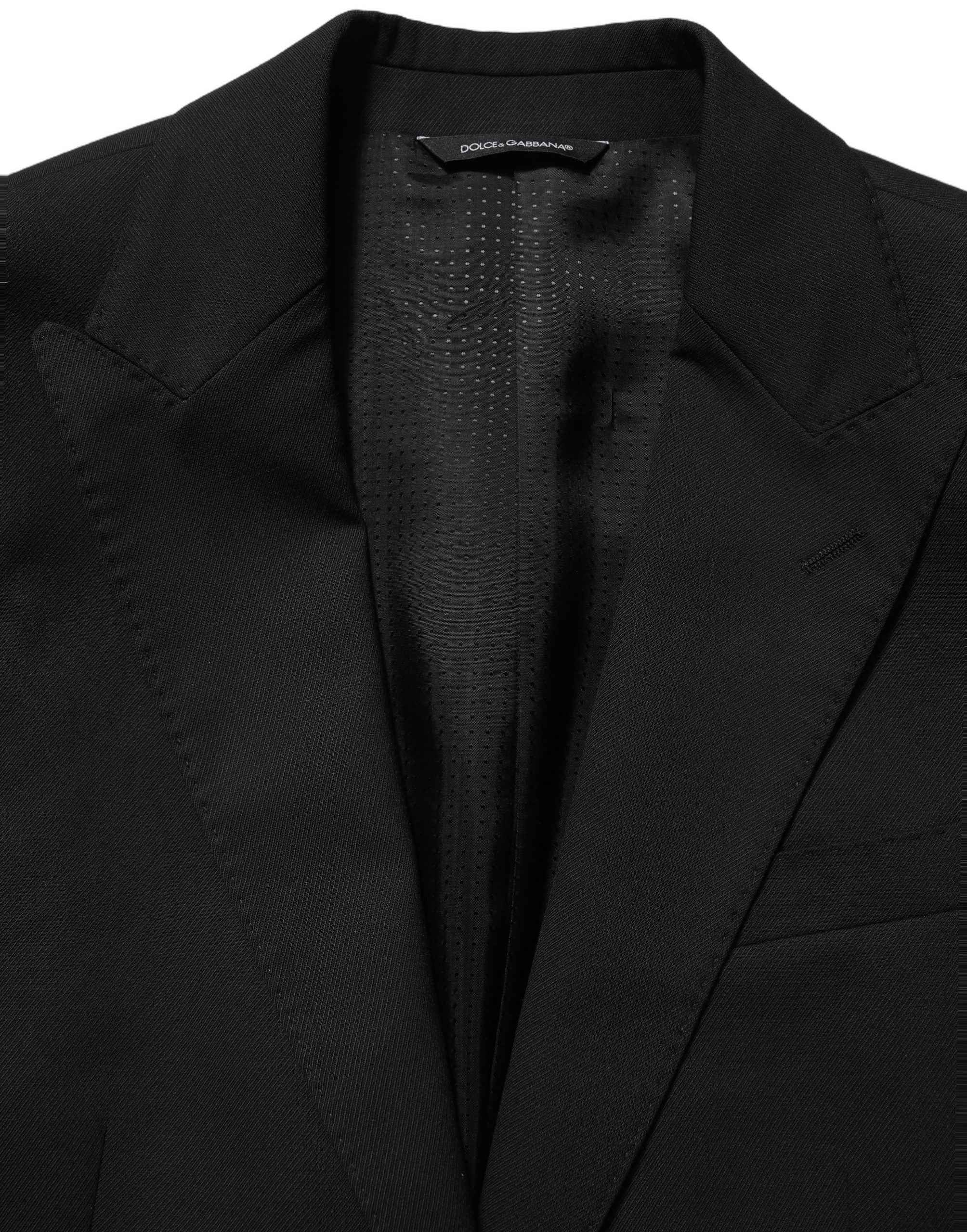 Dolce & Gabbana Black Polyester Single Breasted Blazer Jacket
