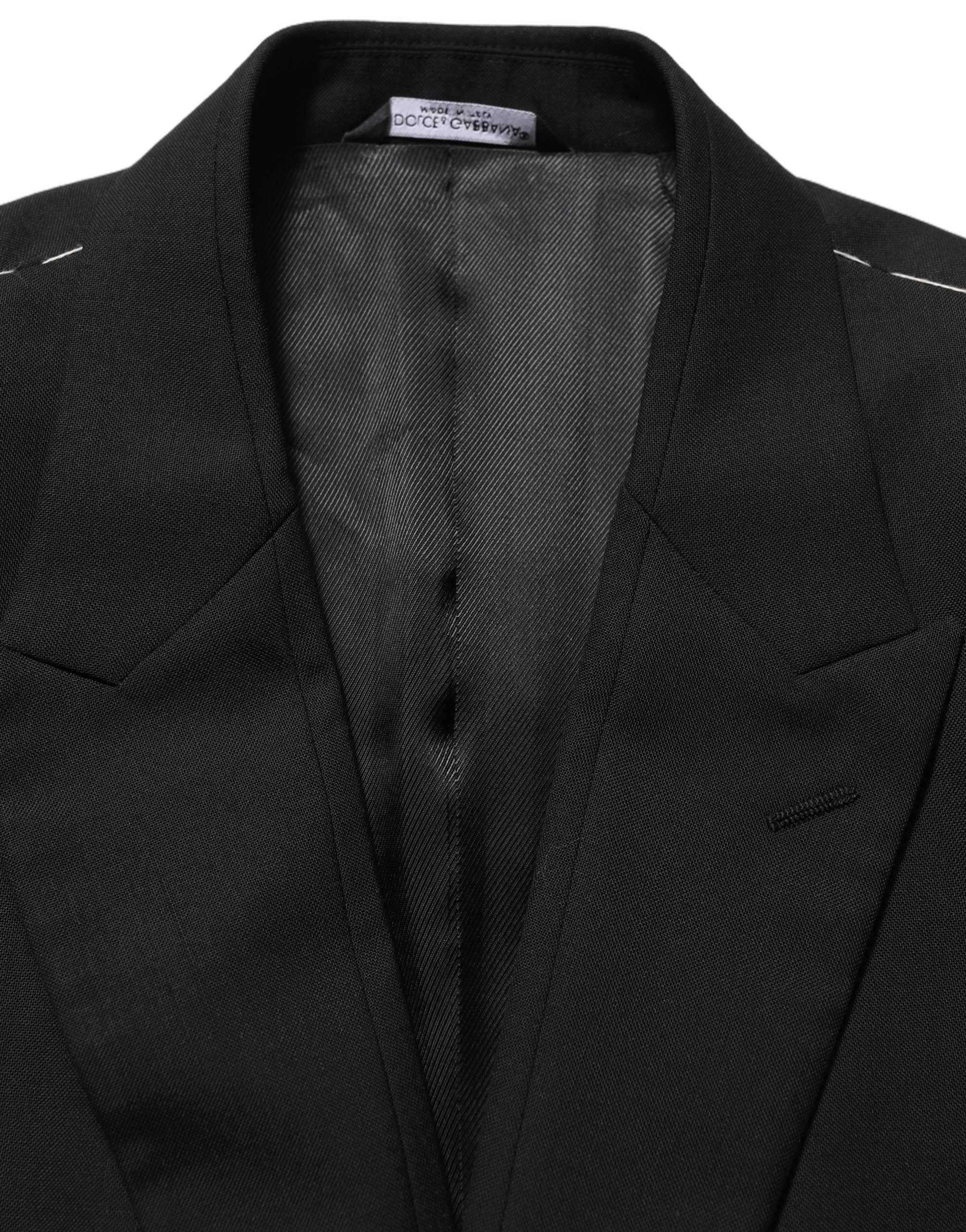 Dolce & Gabbana Black Wool Single Breasted Blazer Jacket