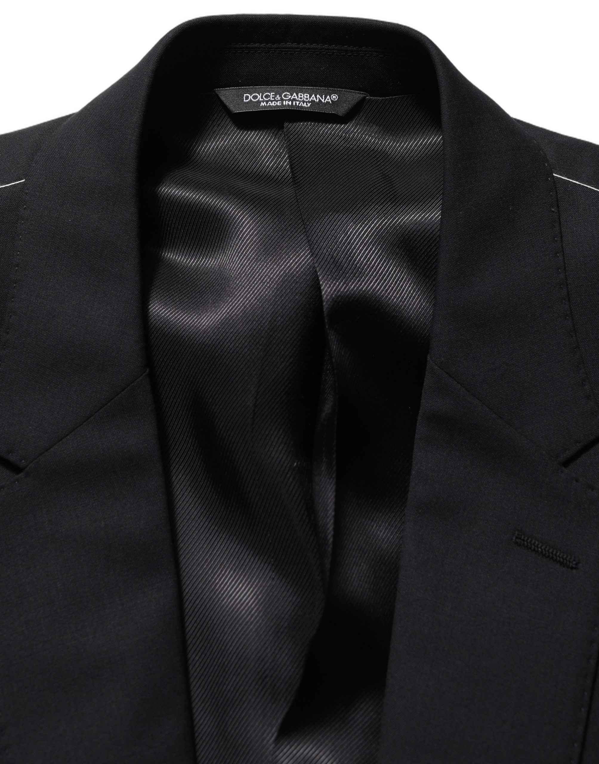 Dolce & Gabbana Dark Blue Wool Single Breasted Blazer Jacket