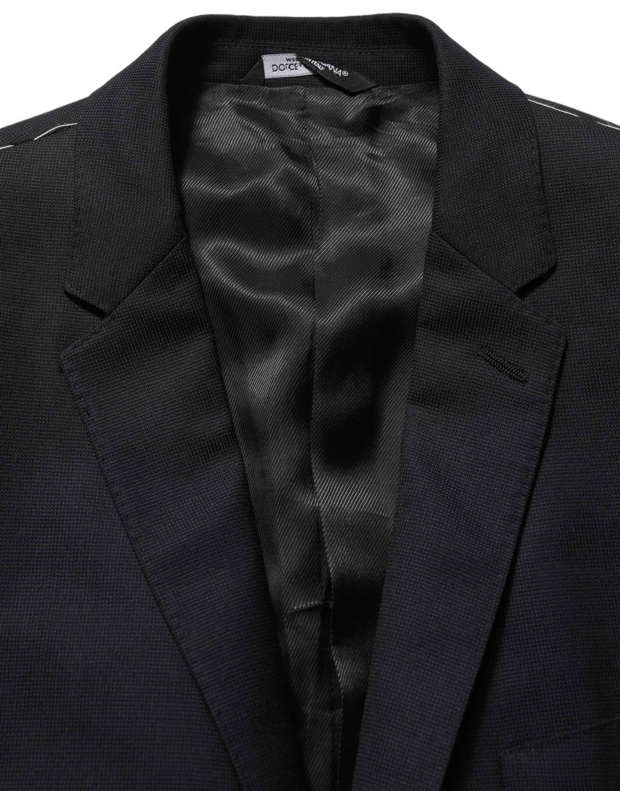 Dolce & Gabbana Black Wool Single Breasted Blazer Jacket
