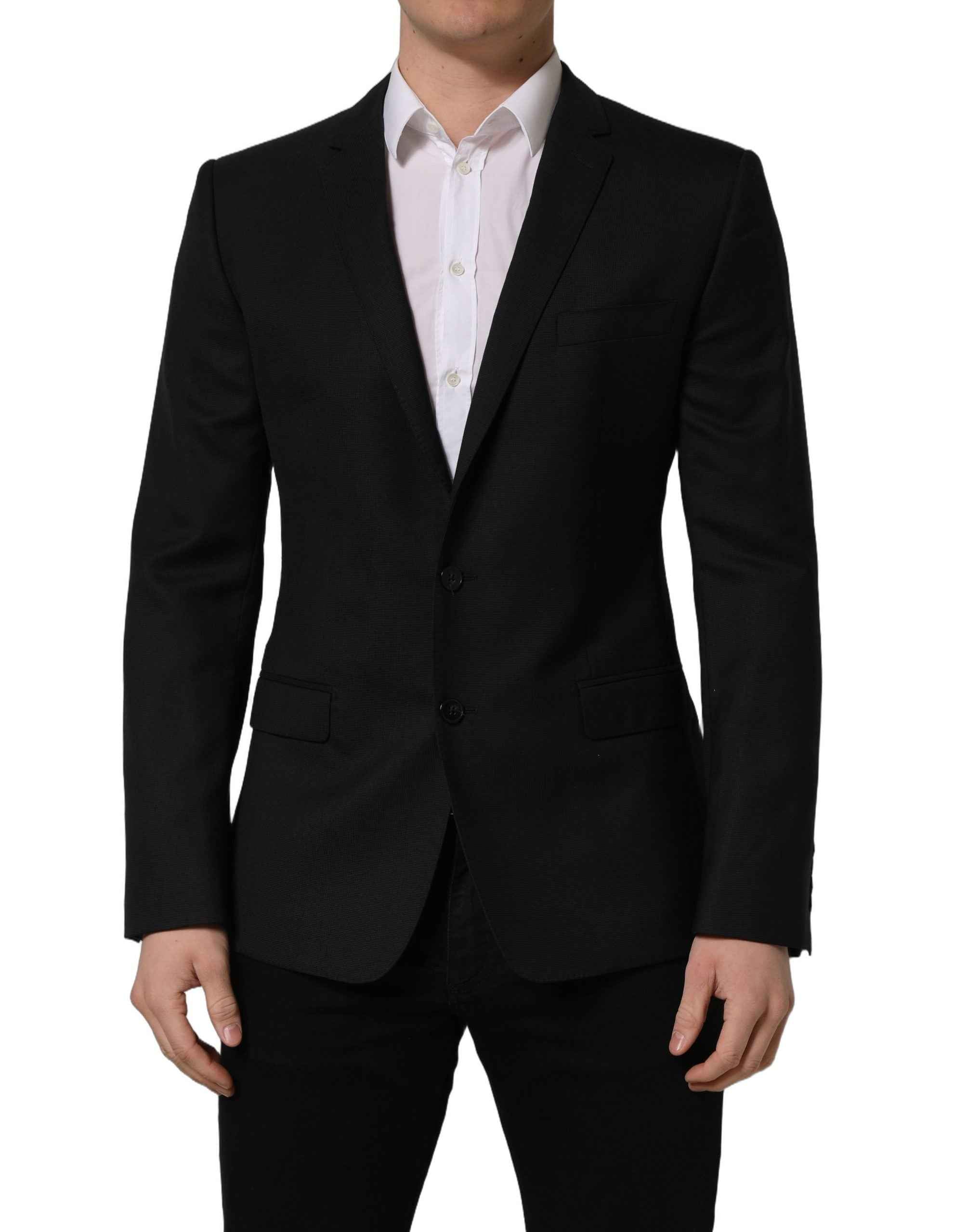 Dolce & Gabbana Black Wool Single Breasted Blazer Jacket