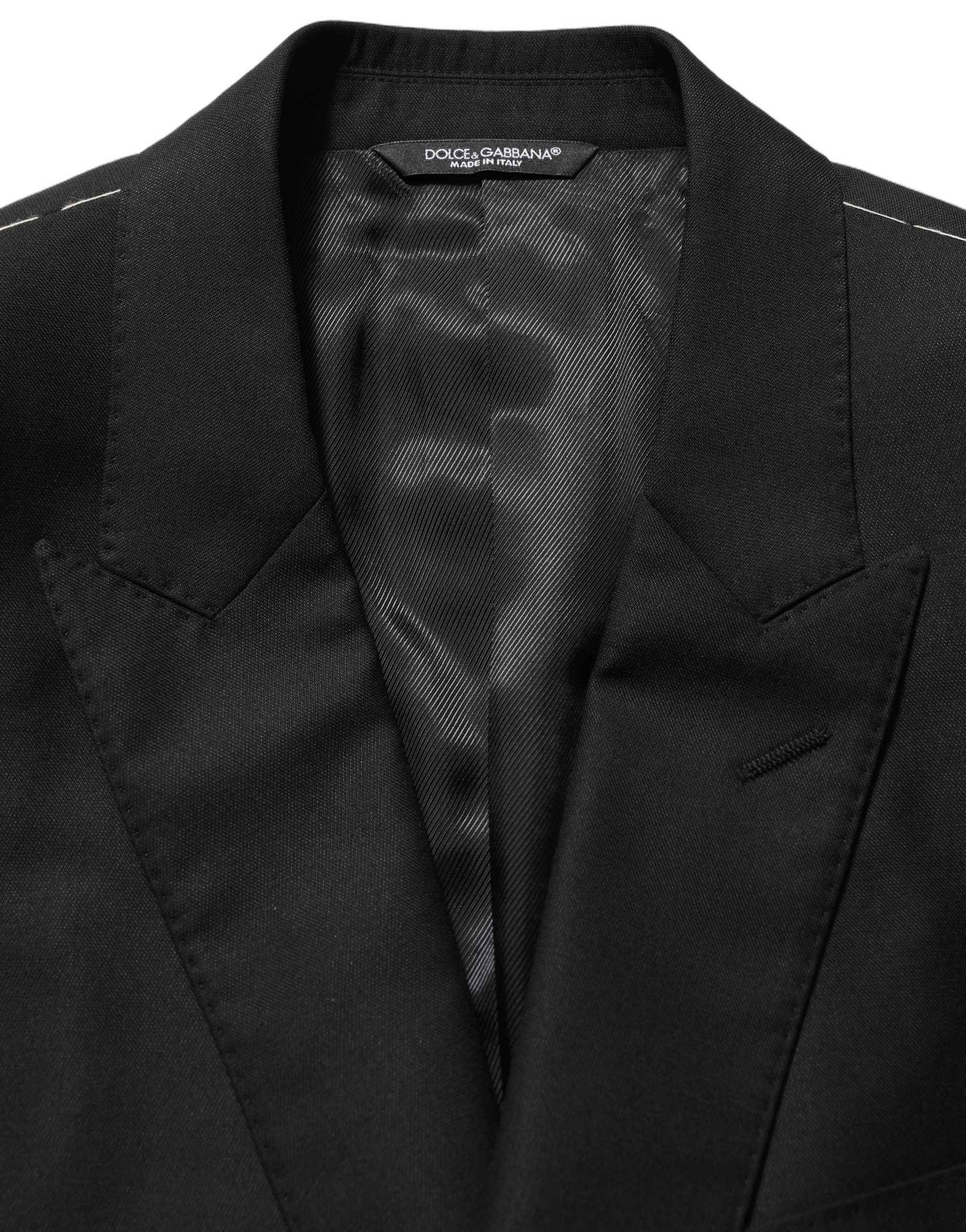 Dolce & Gabbana Black Wool Single Breasted Blazer Jacket
