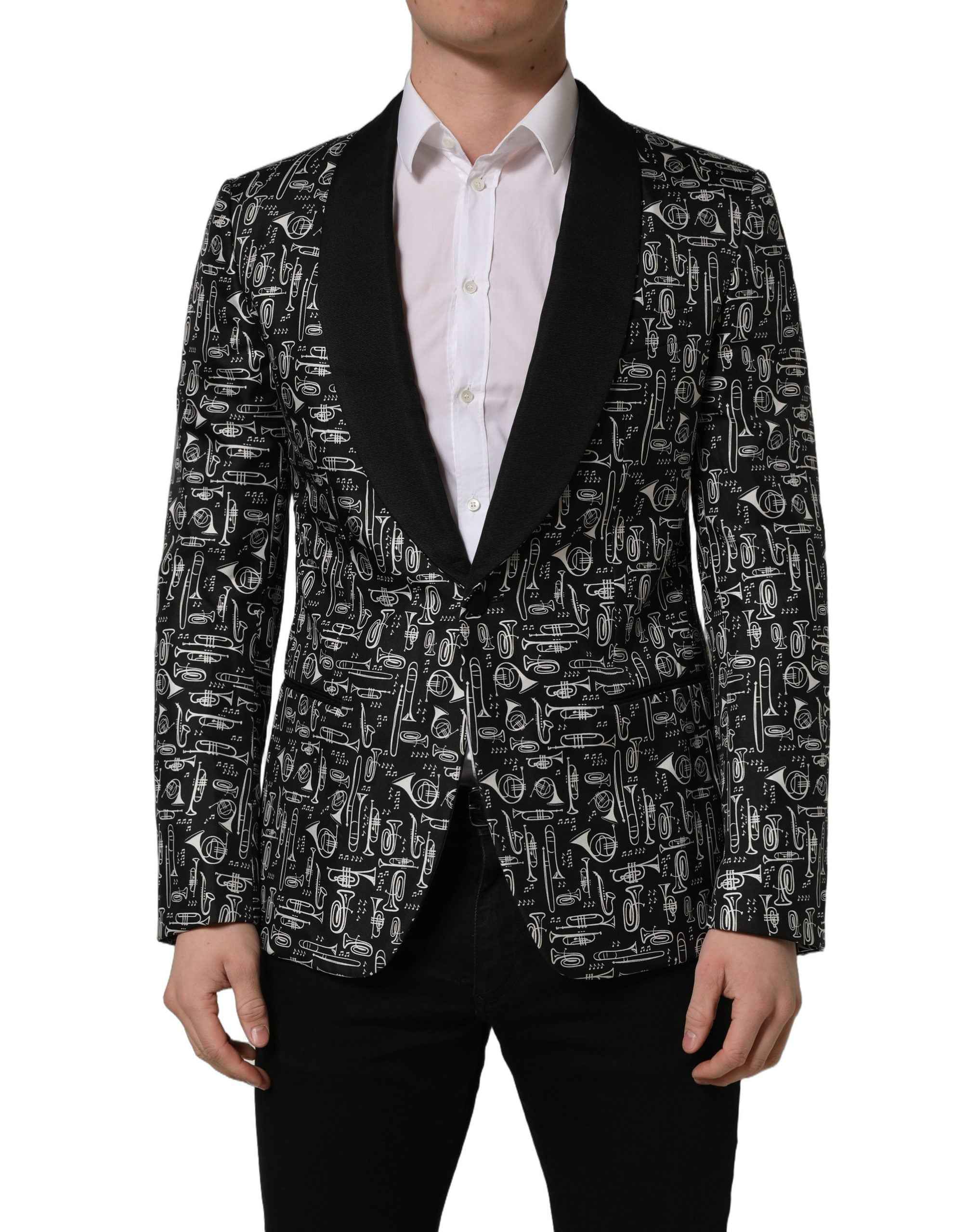 Dolce & Gabbana Black Crystal Embellished Coat Blazer Jacket