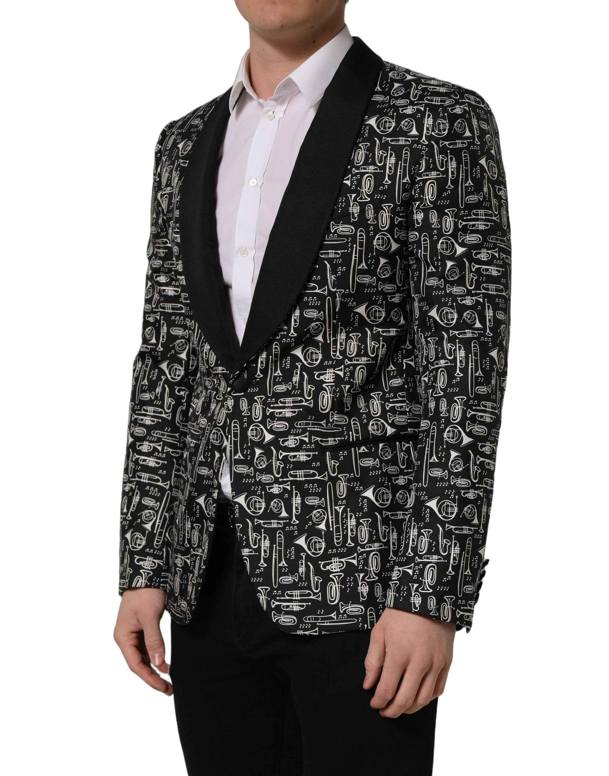 Dolce & Gabbana Black Crystal Embellished Coat Blazer Jacket