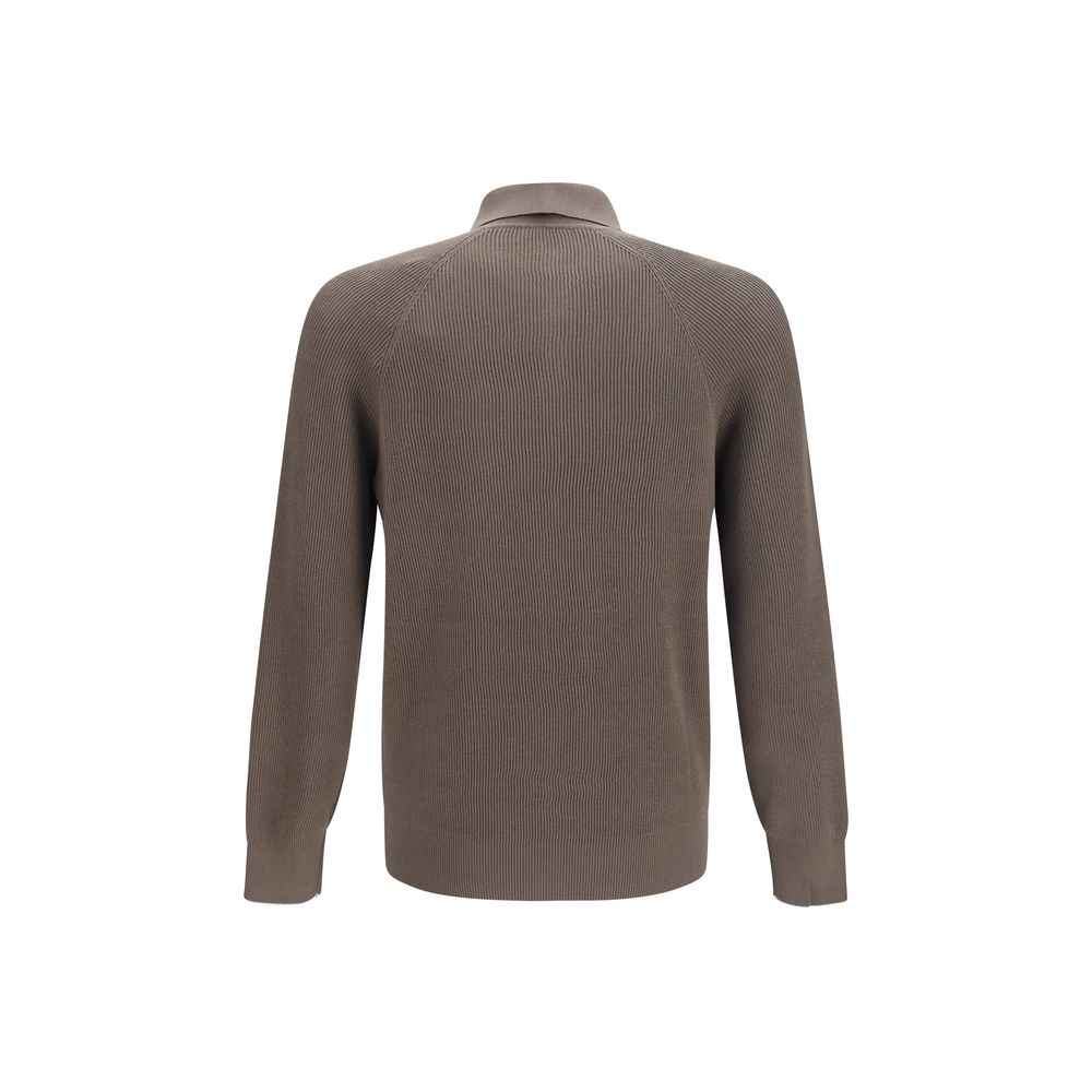 Brunello Cucinelli Brown Cotton Polo Shirt