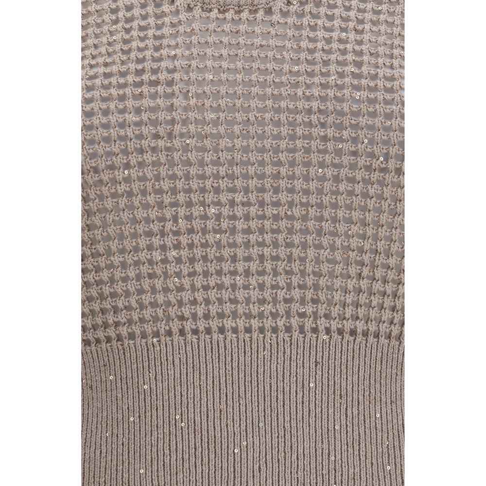 Brunello Cucinelli Beige Cotton Tank Tops