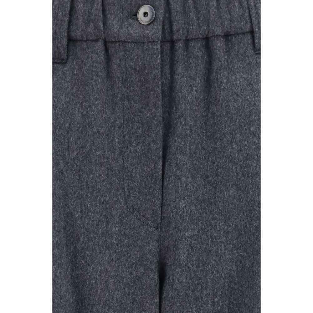 Brunello Cucinelli Gray Wool Oves Aries Casual Pants