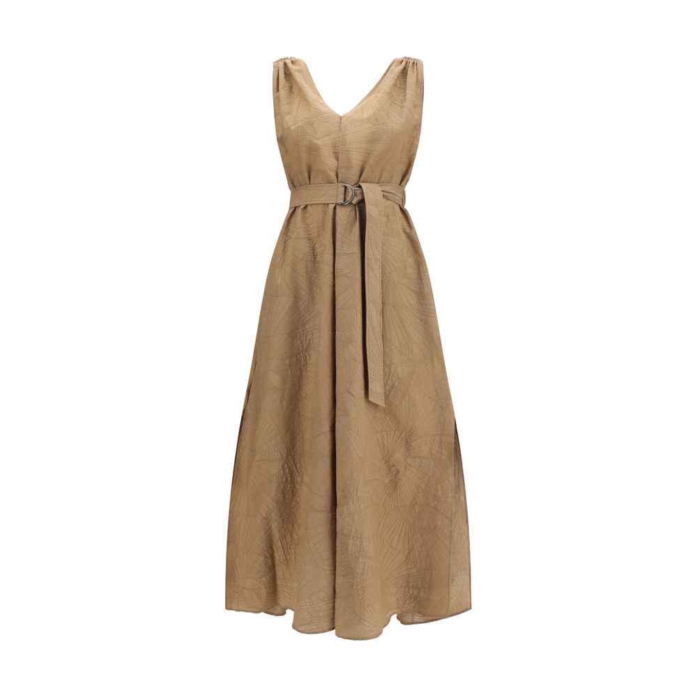 Brunello Cucinelli Beige Cotton Casual Dress