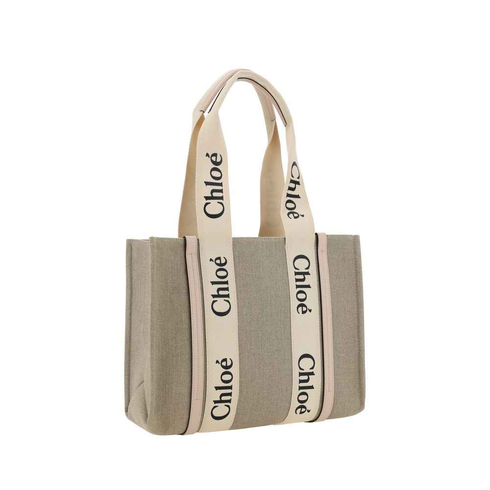Chloé Beige Linen Handbag
