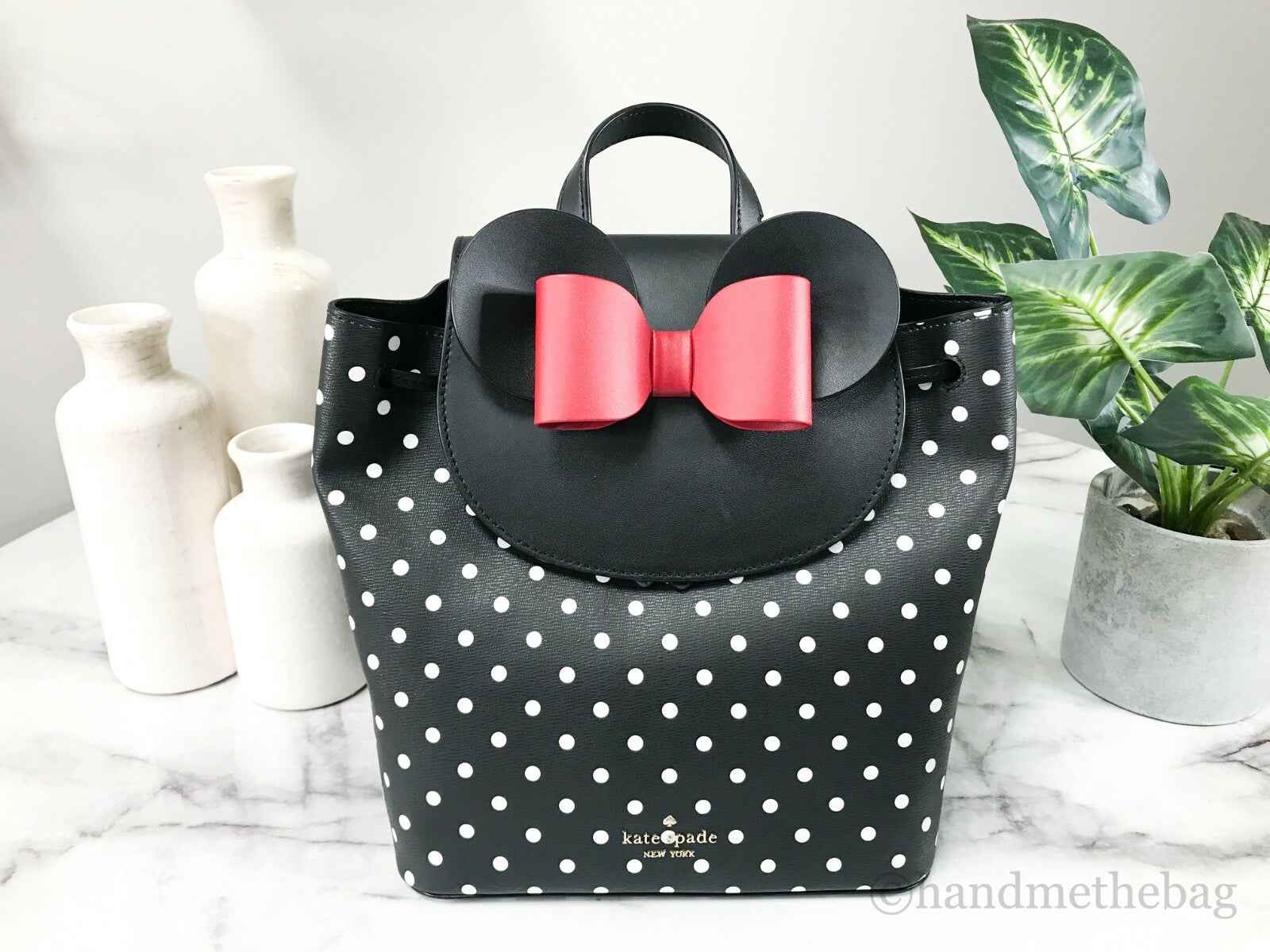 Kate Spade Disney Minnie Mouse Medium Leather Backpack Bookbag Bag